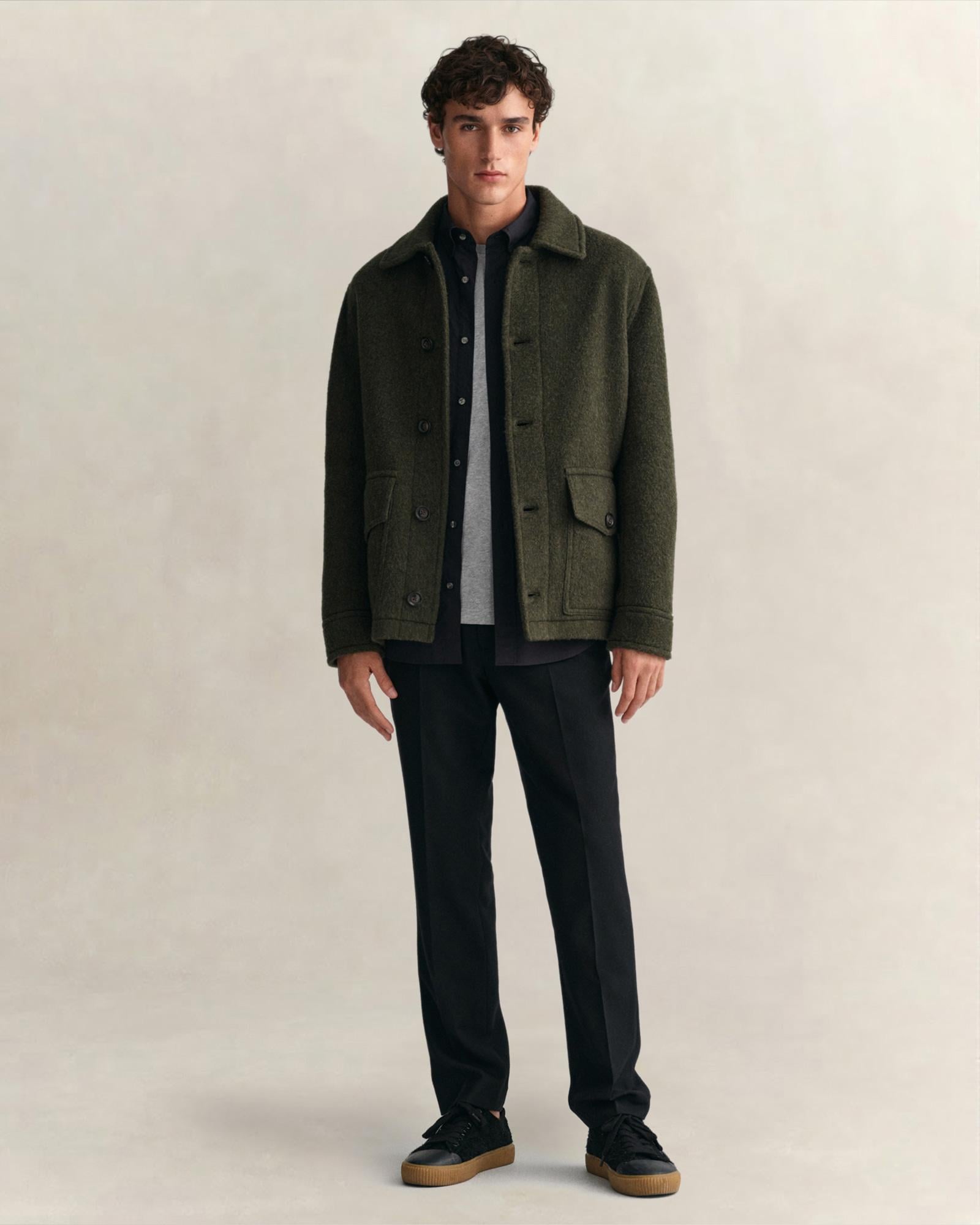 GANT Erkek Siyah Regular Fit Logolu Gömlek