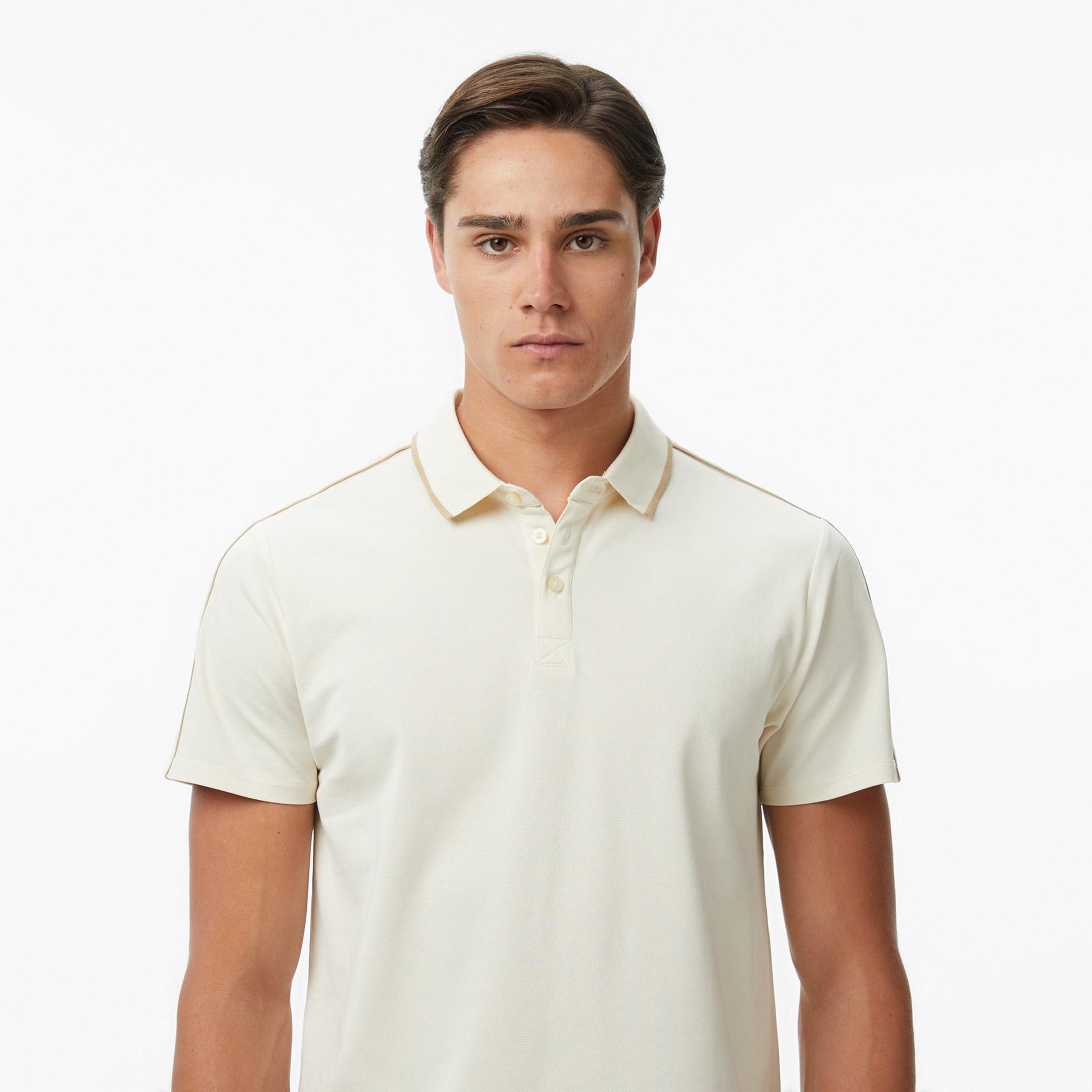 Guess Quattro Erkek Bej Polo T-Shirt