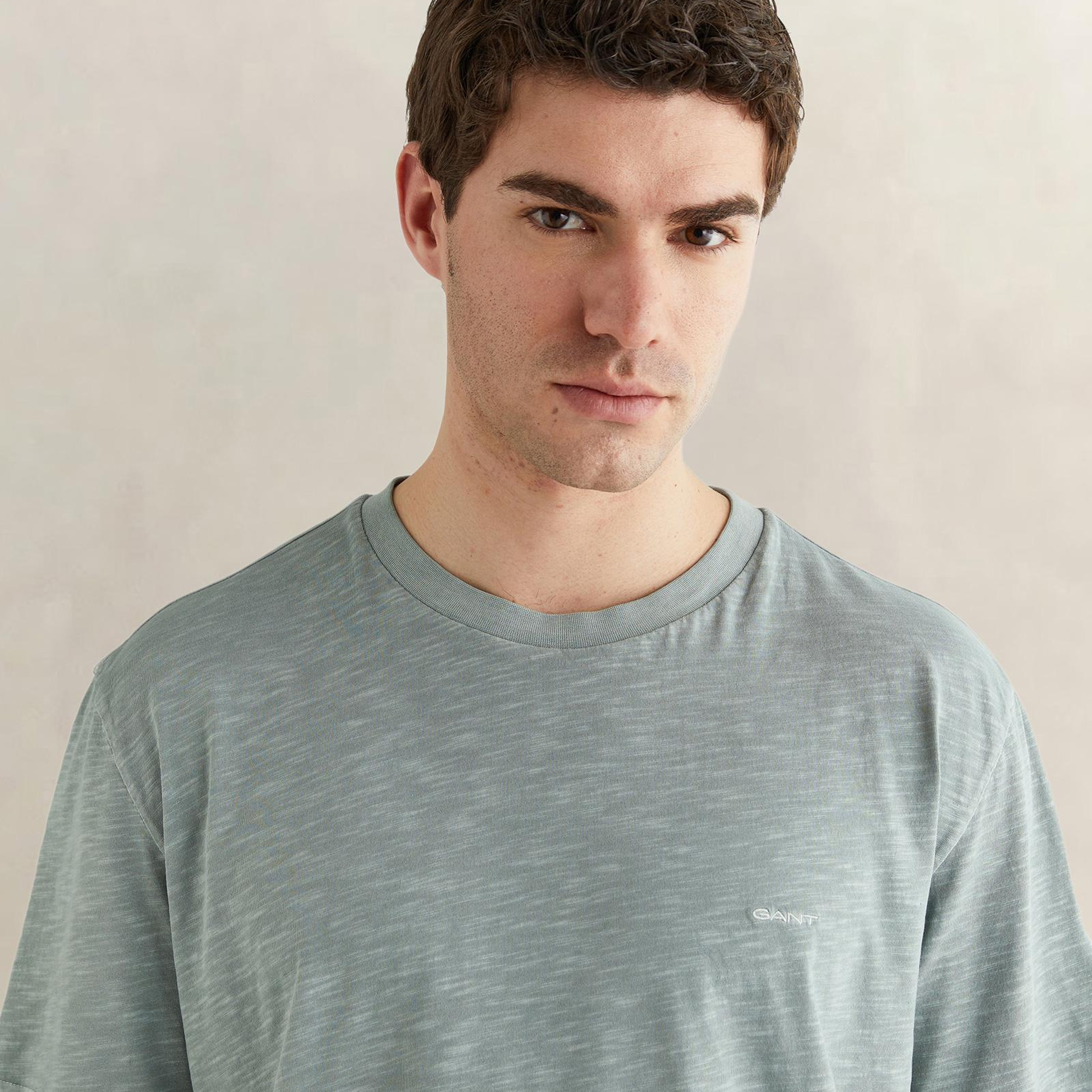 GANT Erkek Yeşil Bisiklet Yaka Regular Fit T-Shirt