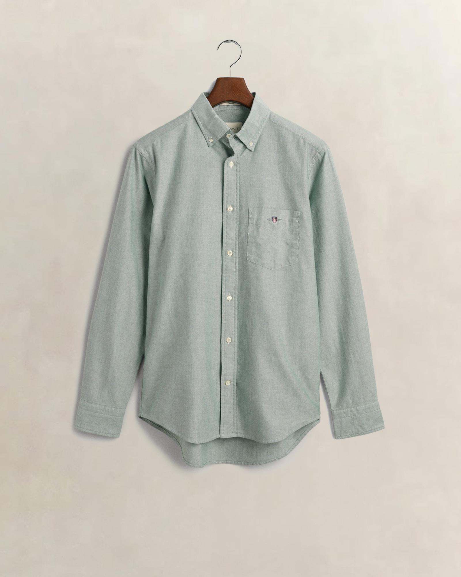 GANT Erkek Yeşil Regular Fit Düğmeli Yaka Oxford Gömlek