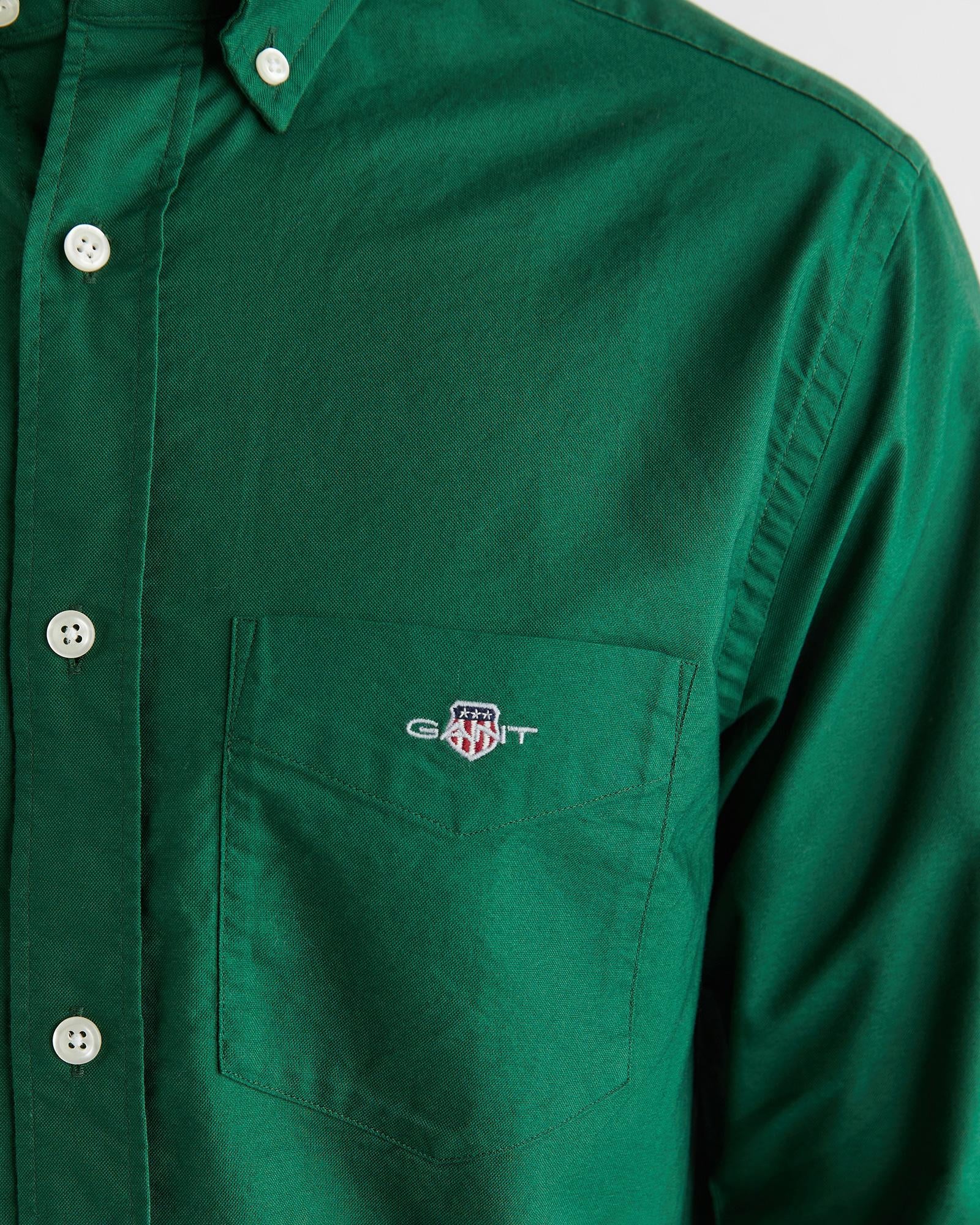 GANT Erkek Yeşil Regular Fit Düğmeli Yaka Oxford Gömlek