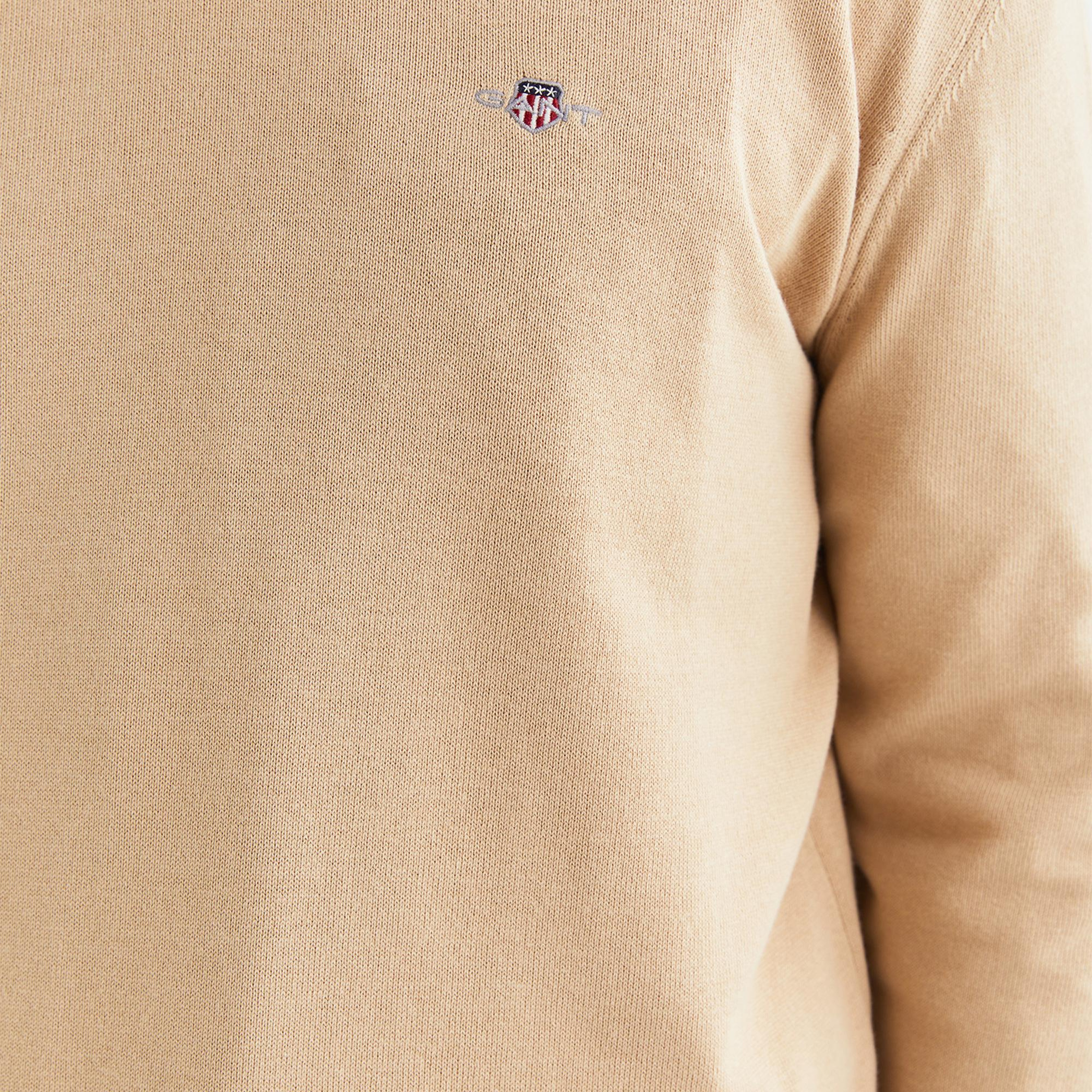 GANT Erkek Bej Regular Fit Bisiklet Yaka Kazak