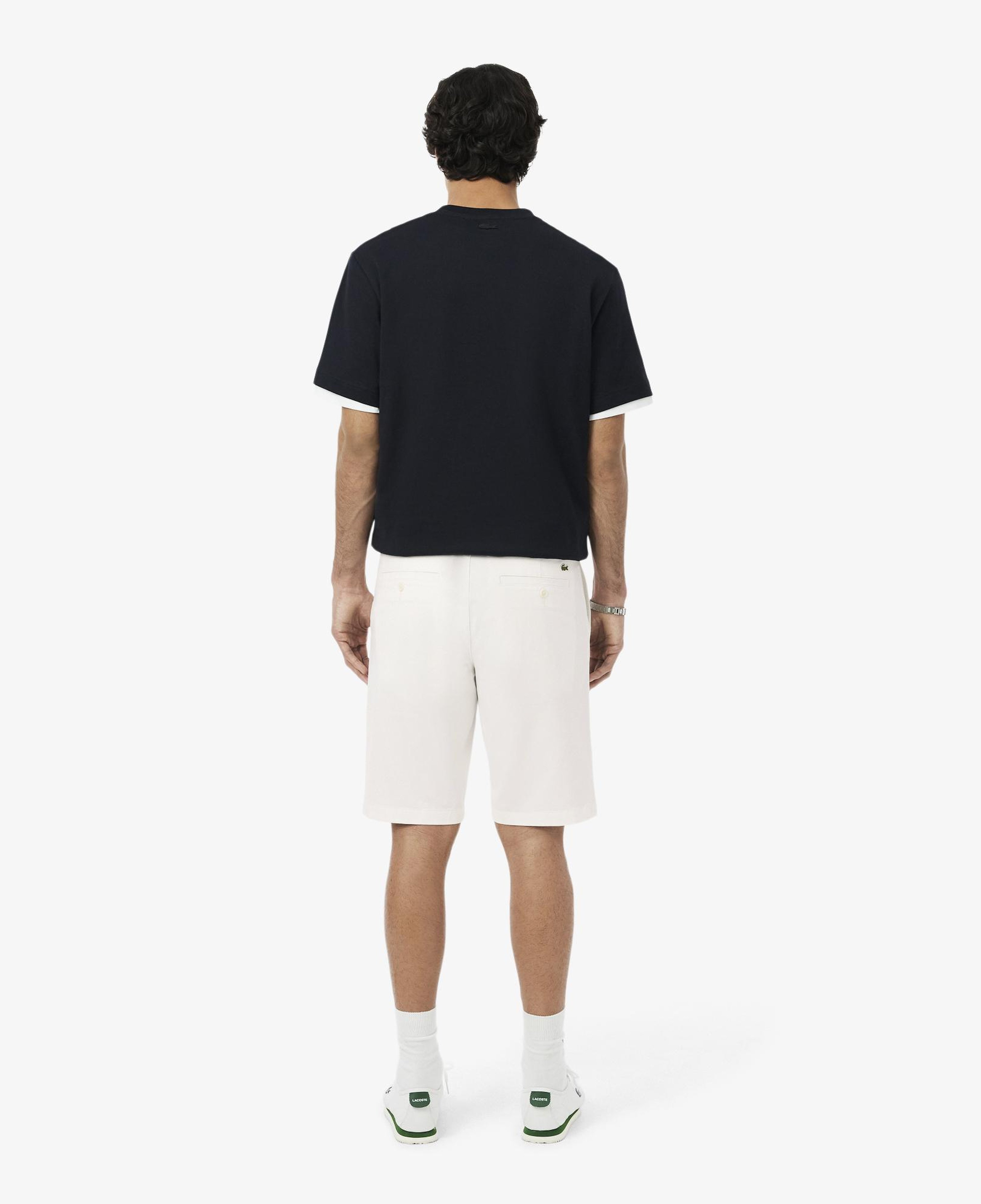 Erkek Slim Fit Beyaz Bermuda Şort