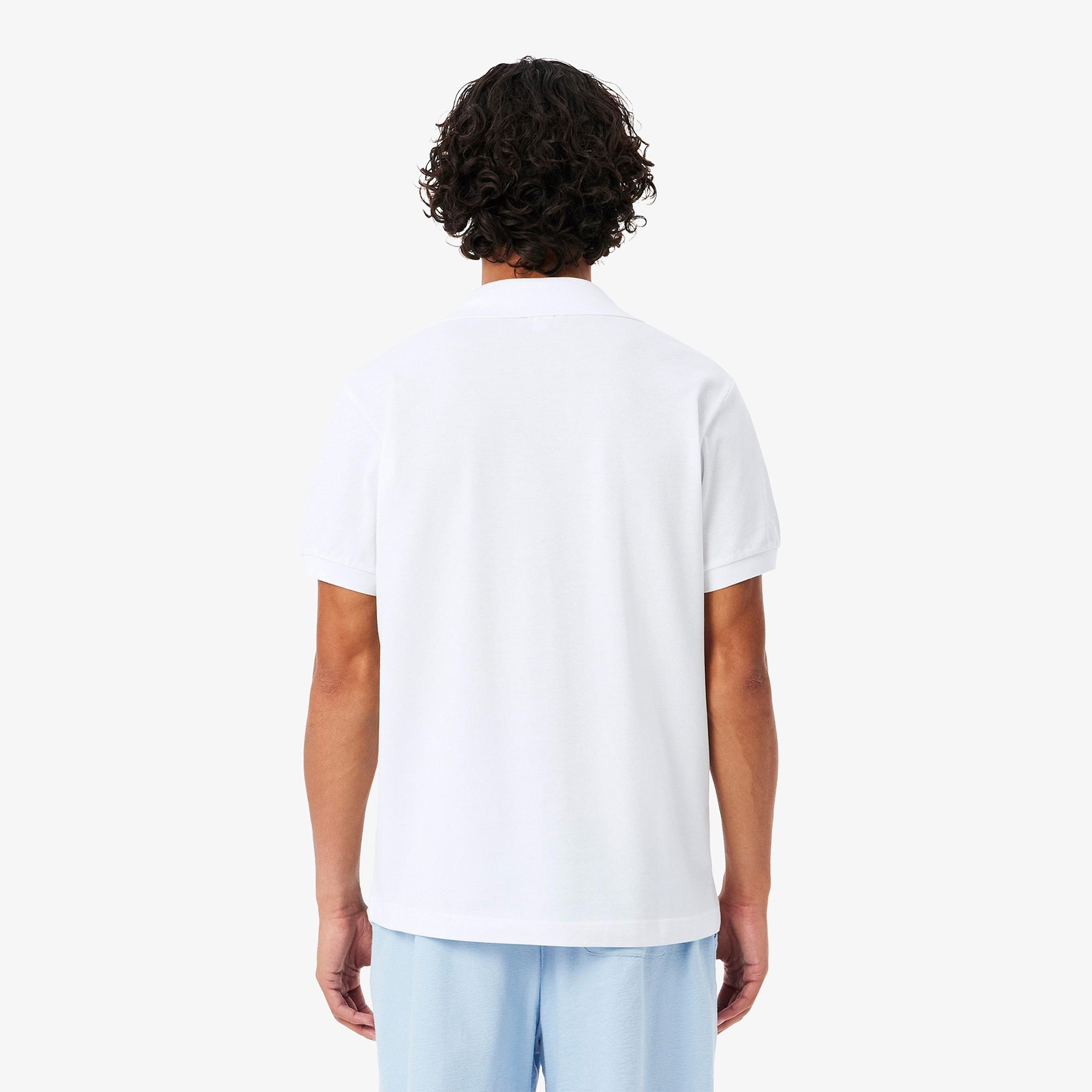 Erkek Classic Fit Baskılı Beyaz Polo
