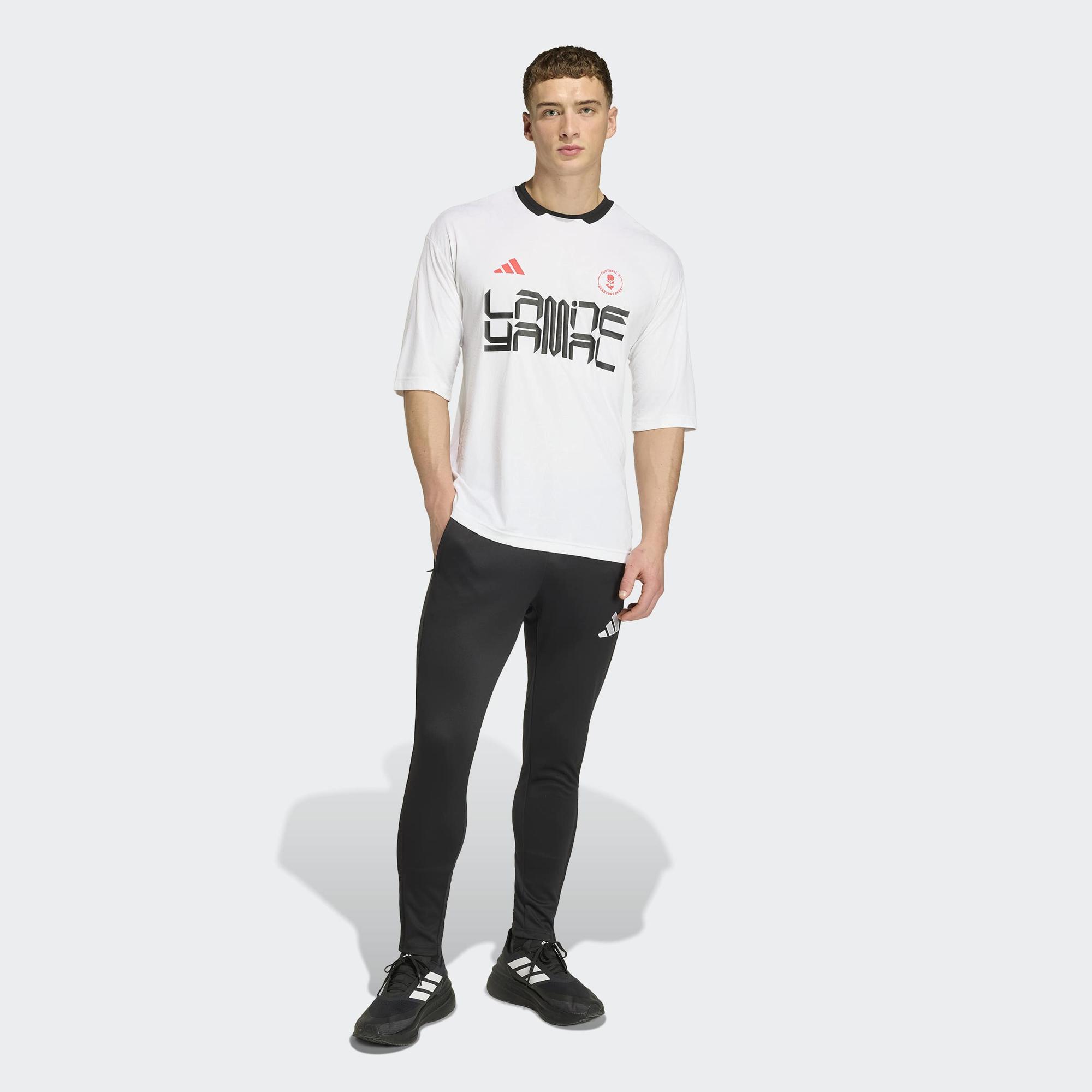 adidas Lamine Yamal Erkek Beyaz T-Shirt