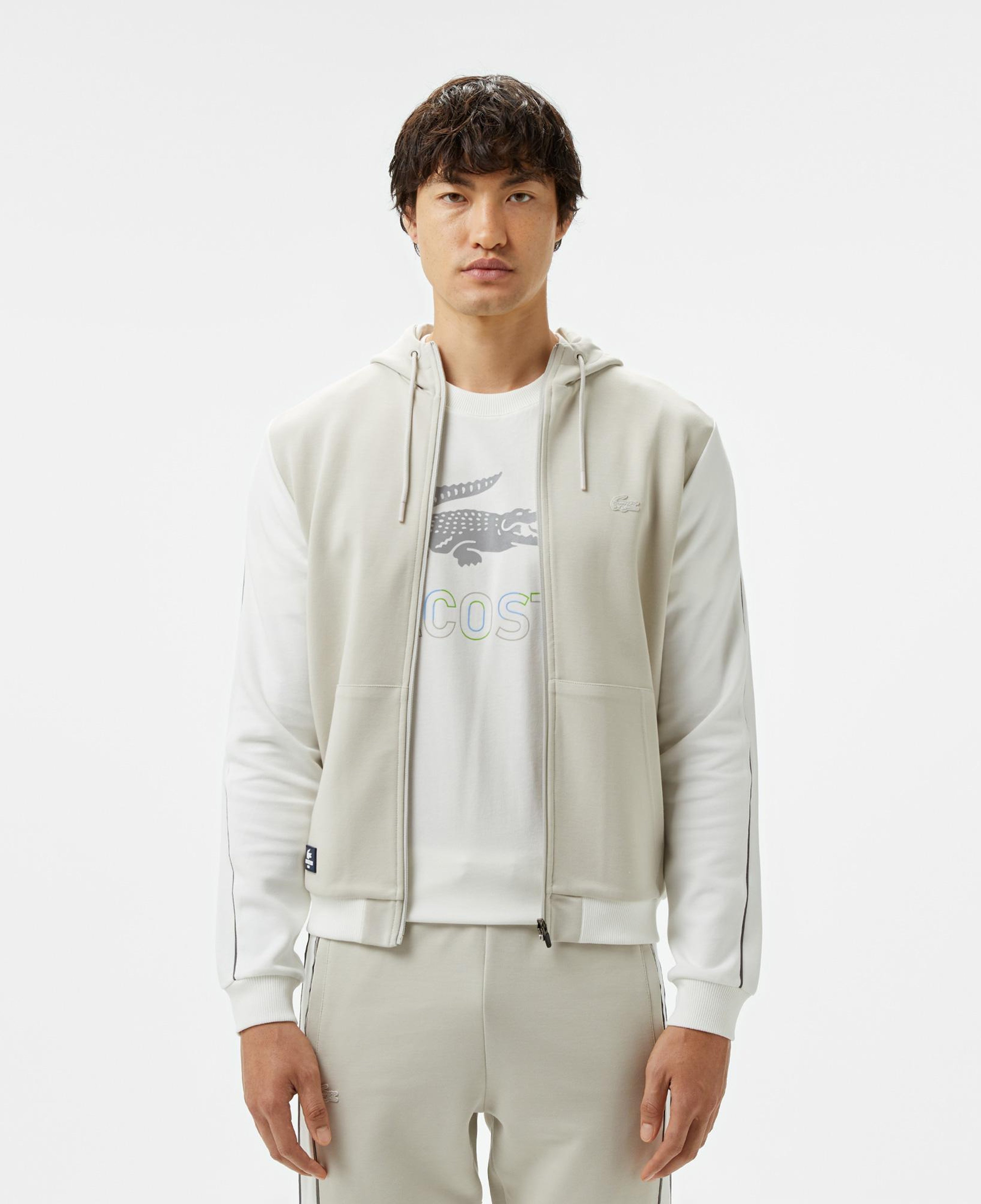 Erkek Slim Fit Kapüşonlu Gri Sweatshirt