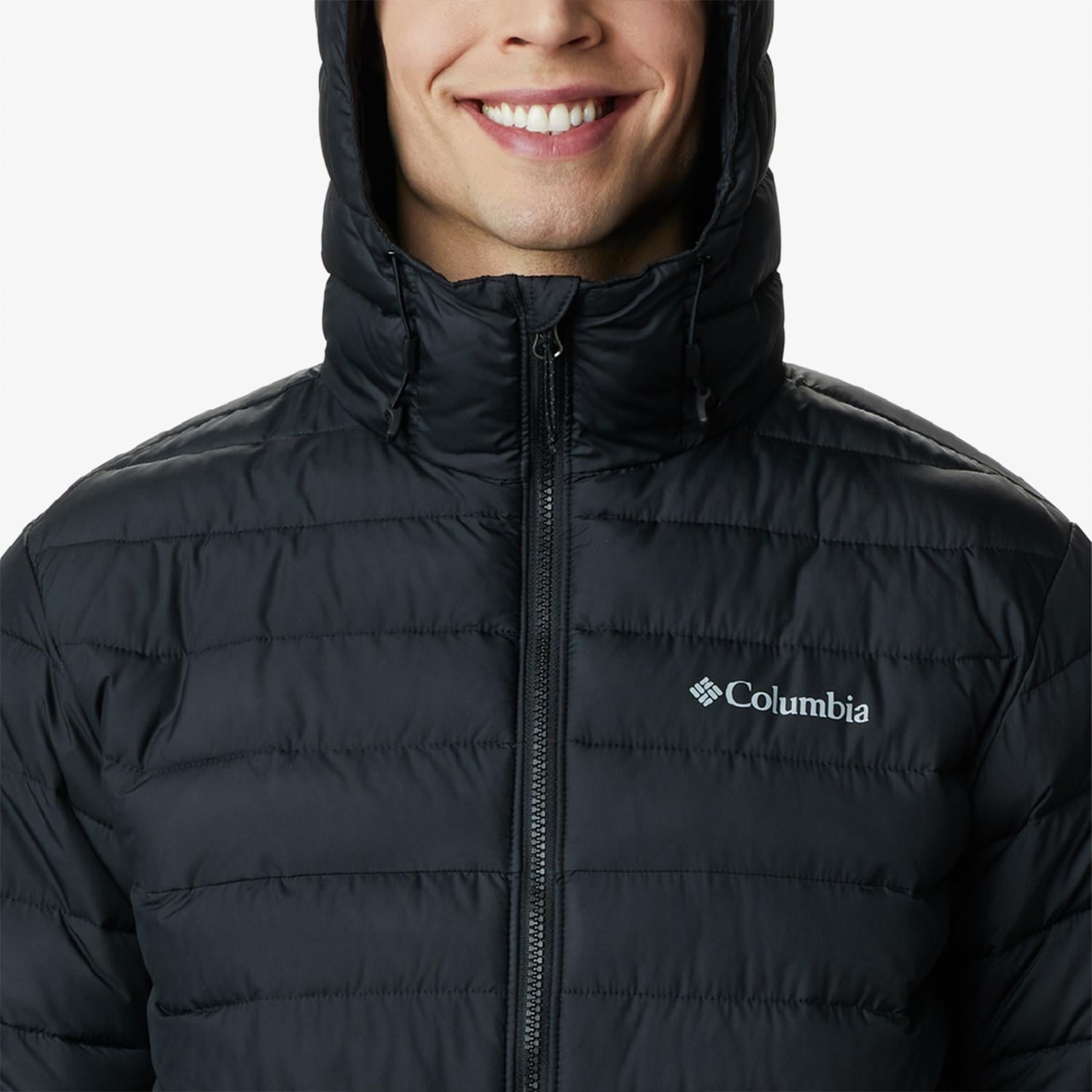 Columbia Powder Lite Hooded Erkek Siyah Outdoor Mont