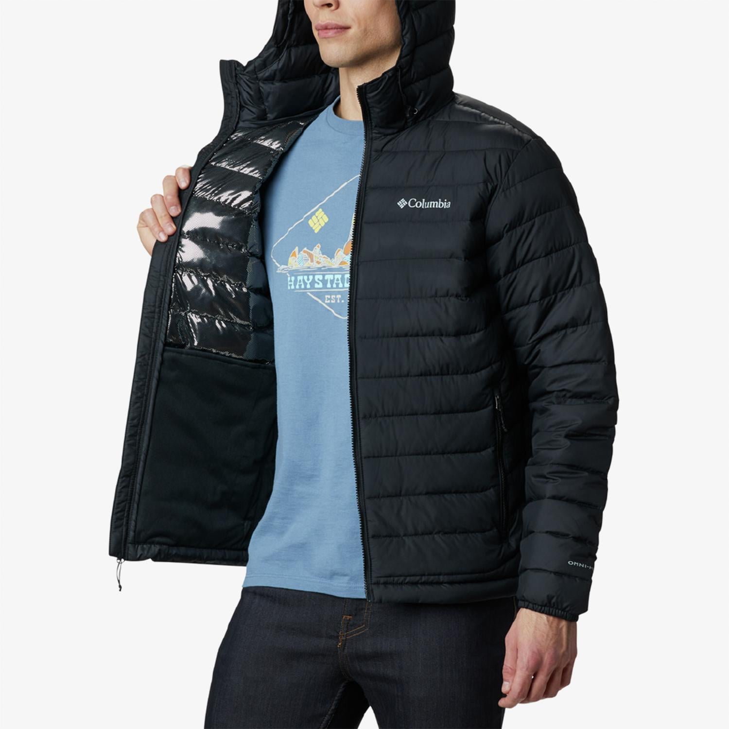Columbia Powder Lite Hooded Erkek Siyah Outdoor Mont