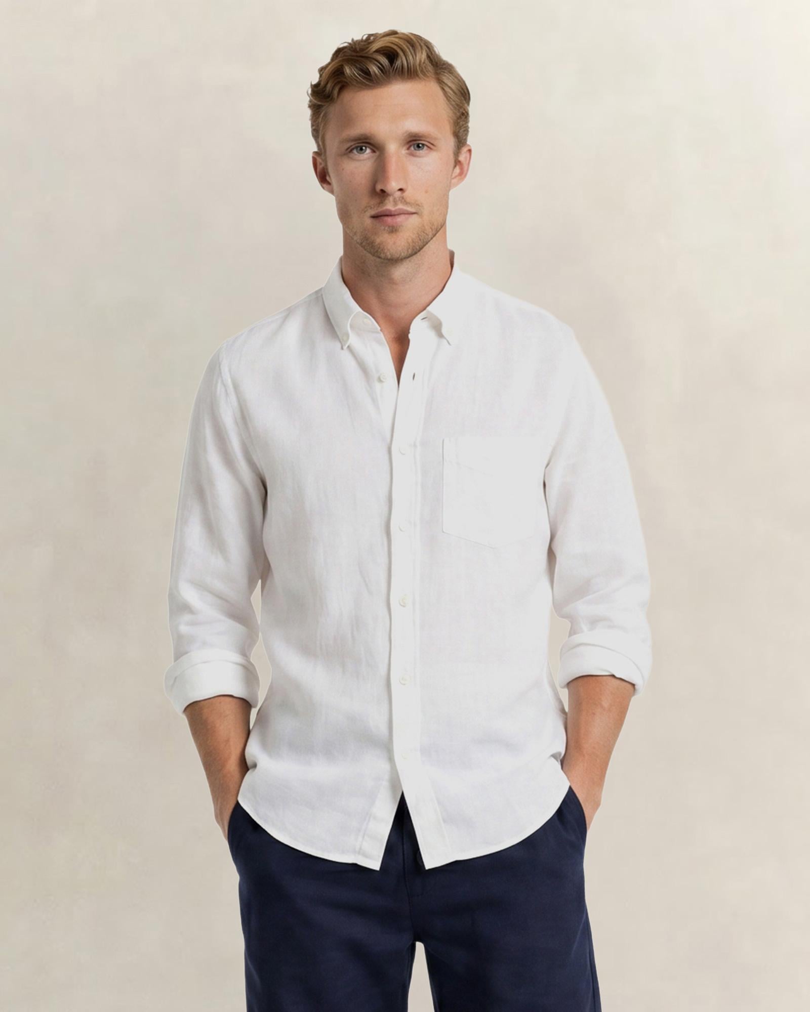 GANT Erkek Beyaz Regular Fit Gömlek