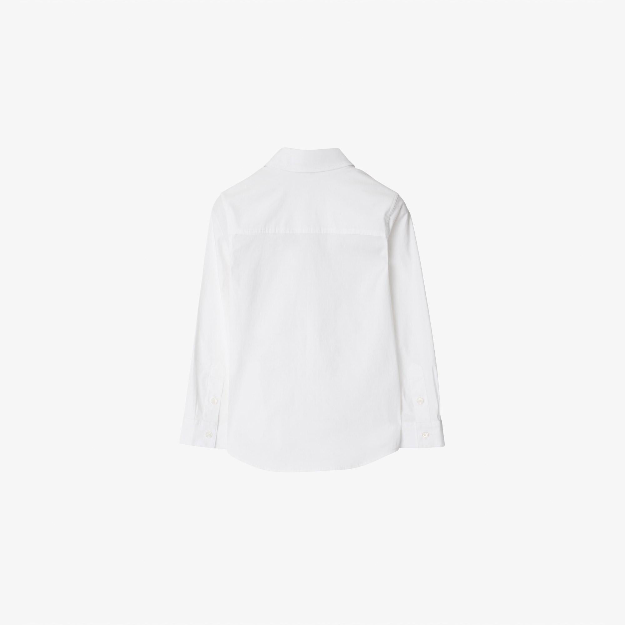 Burberry Owen Stretch Cotton Çocuk Beyaz Gömlek
