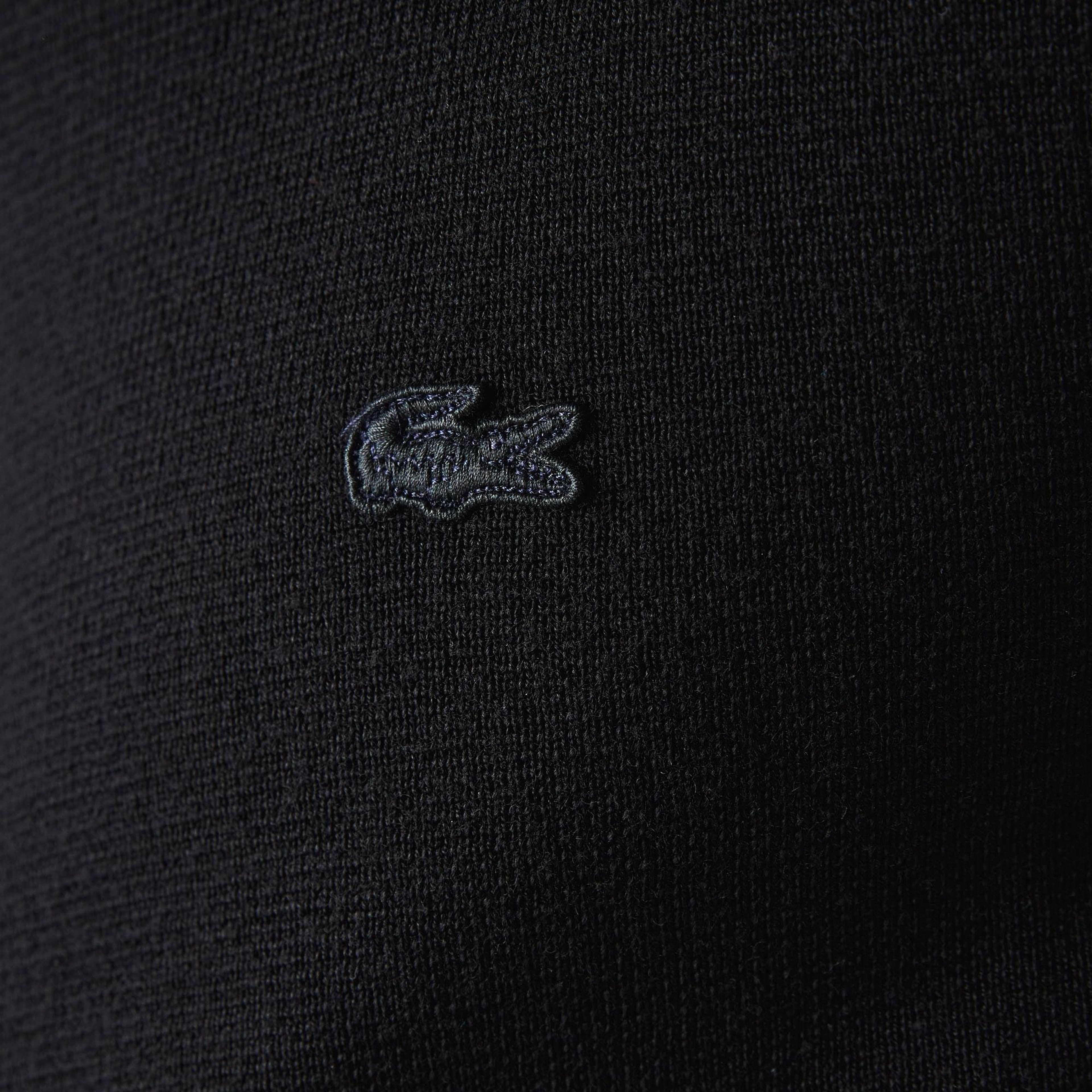 Lacoste Men's Zippered Stand-Up Neck Wool Cardigan