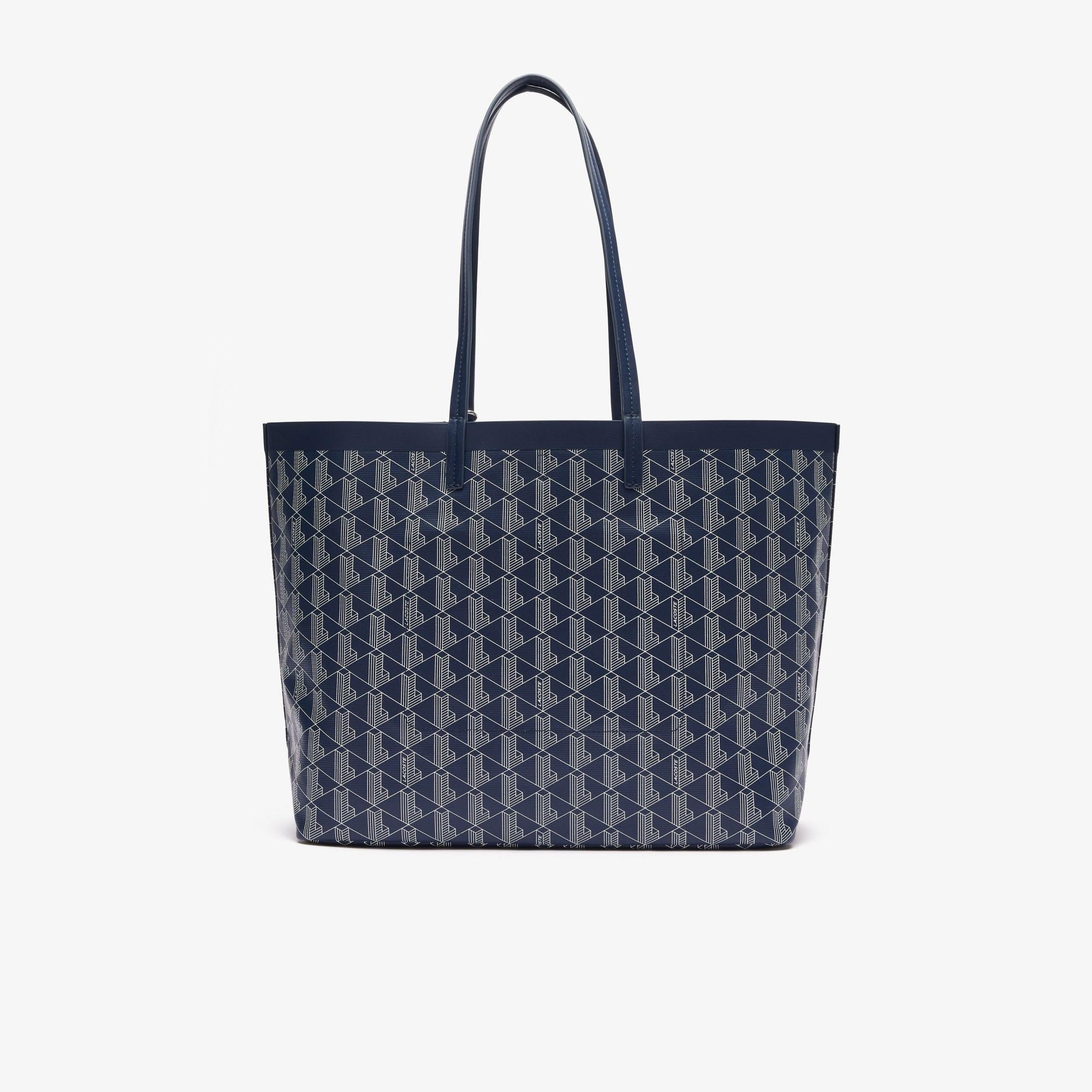 Zely Canvas Kadın Monogram Lacivert Omuz Çantası