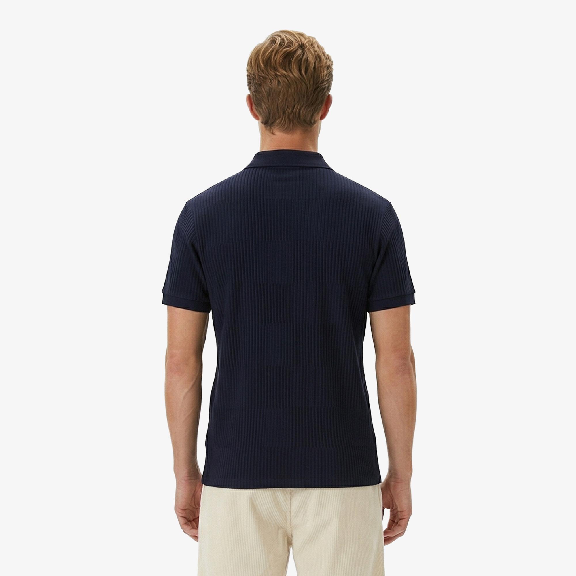 Erkek Regular Fit Çizgili Lacivert Polo