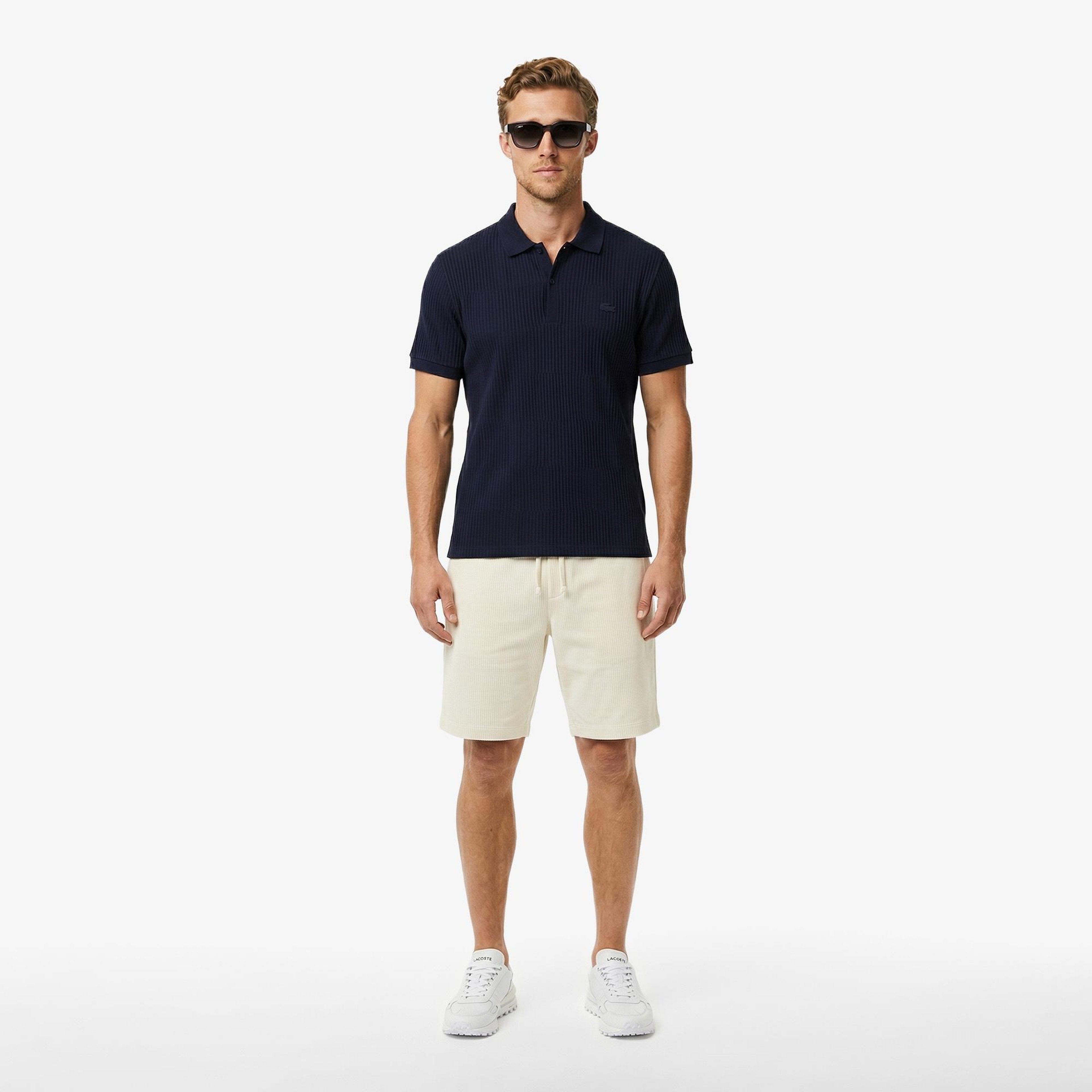 Erkek Regular Fit Çizgili Lacivert Polo