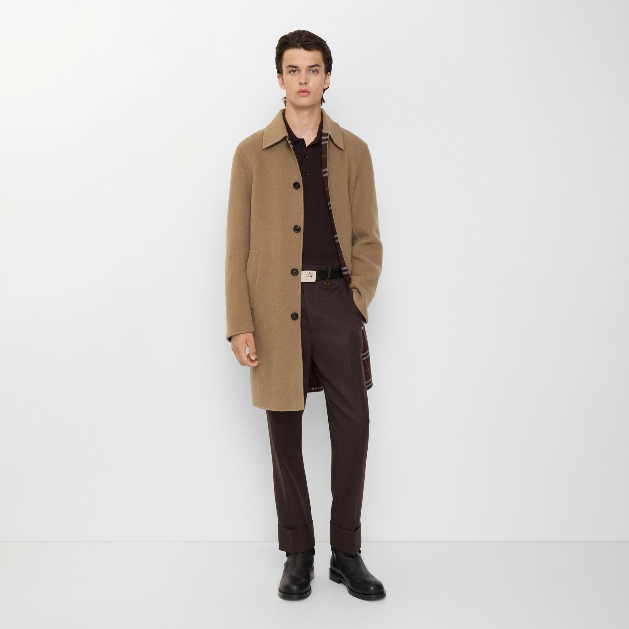 Burberry Mid-length Wool Car Erkek Kahverengi Kaban