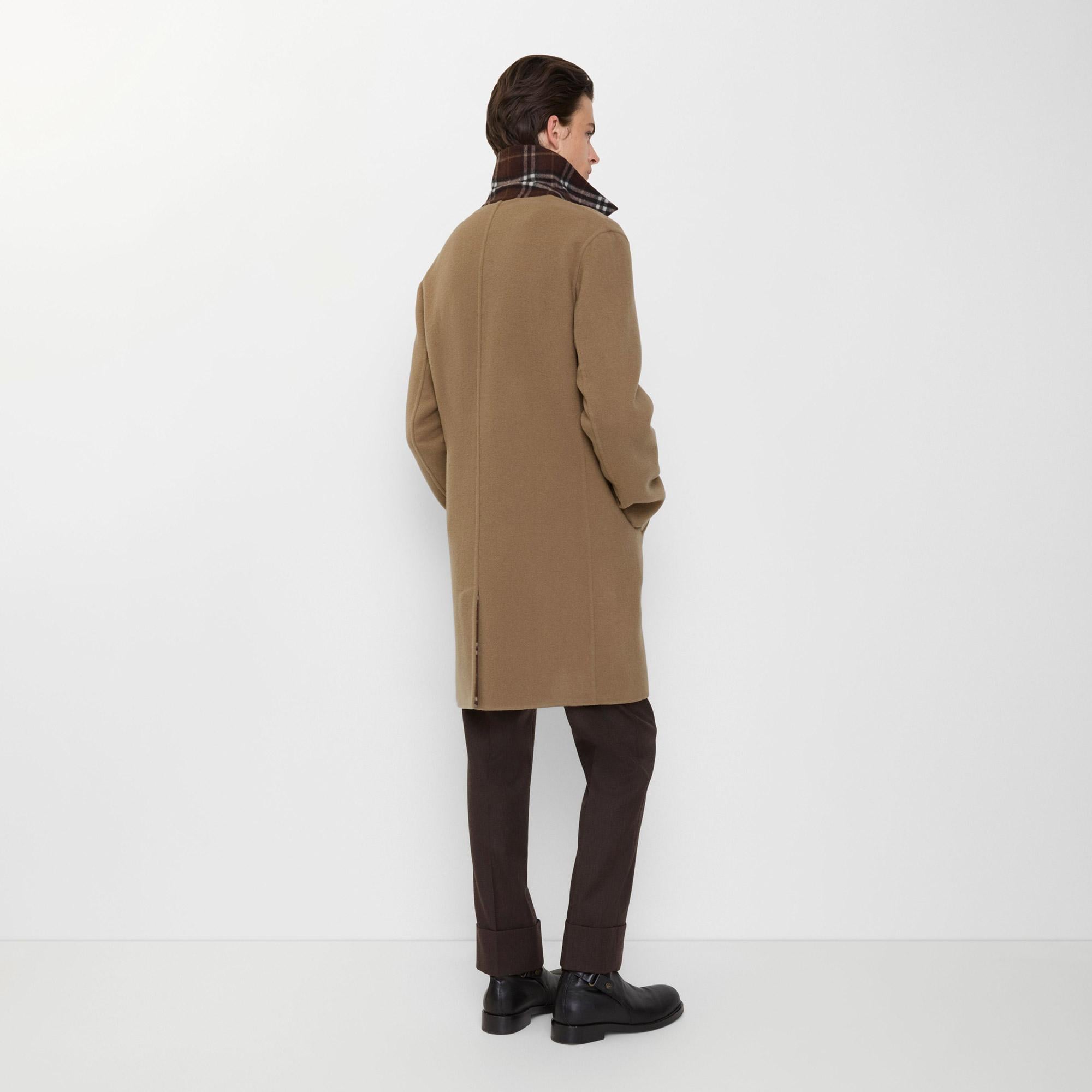 Burberry Mid-length Wool Car Erkek Kahverengi Kaban