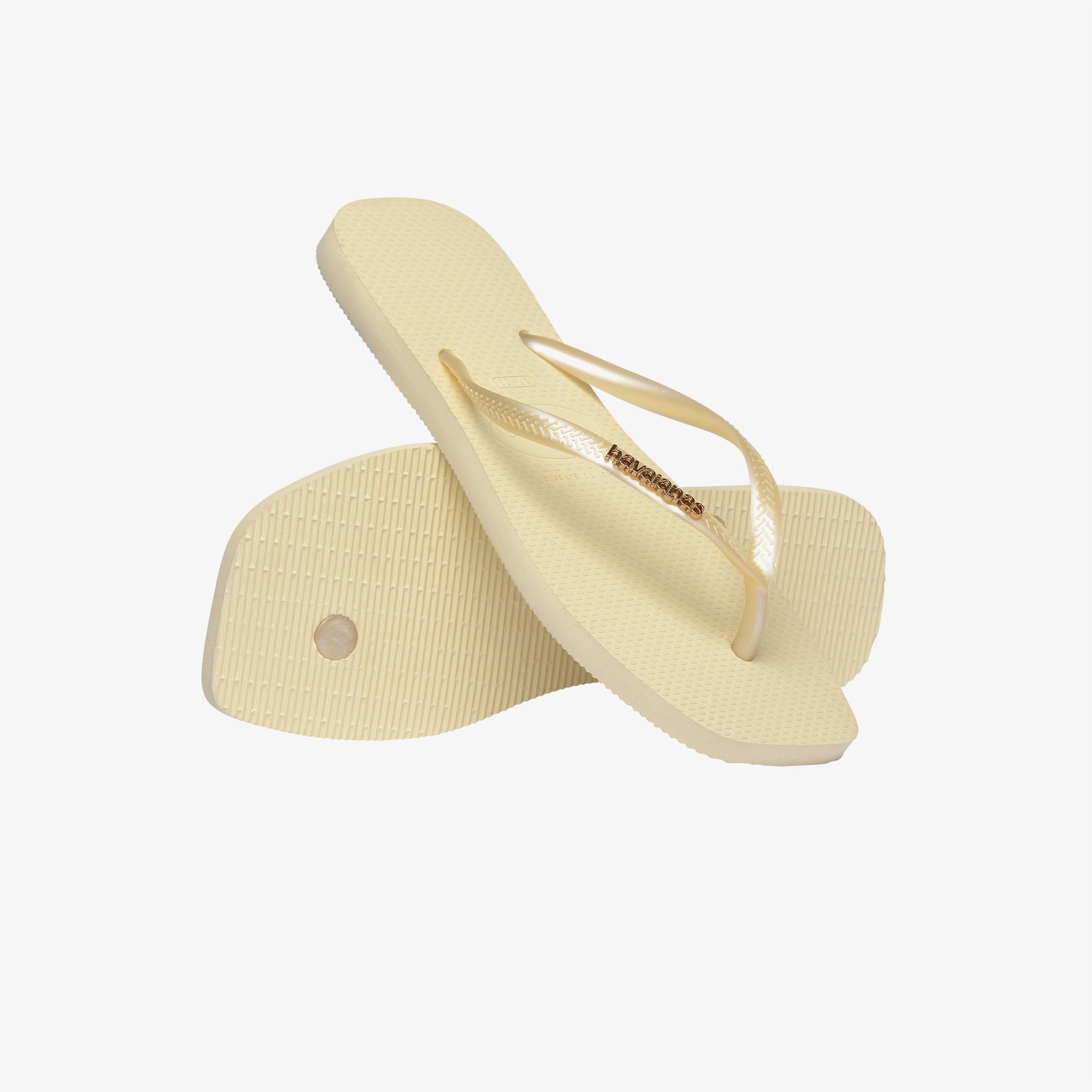 Havaianas Square Logo Metallic Kadın Krem Rengi Terlik