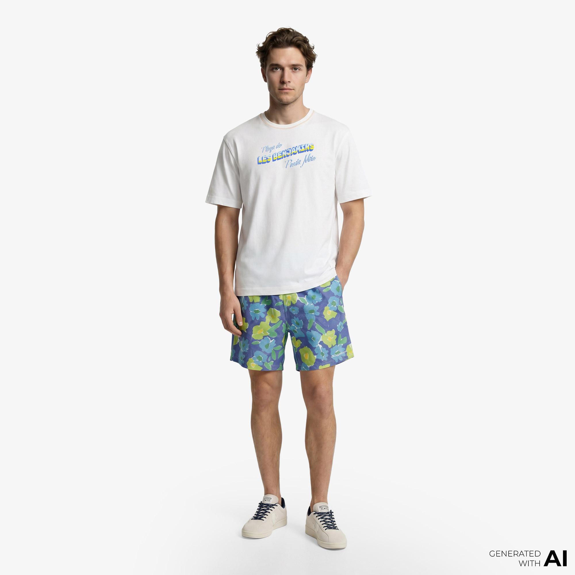 Les Benjamins 002 Erkek Beyaz T-Shirt