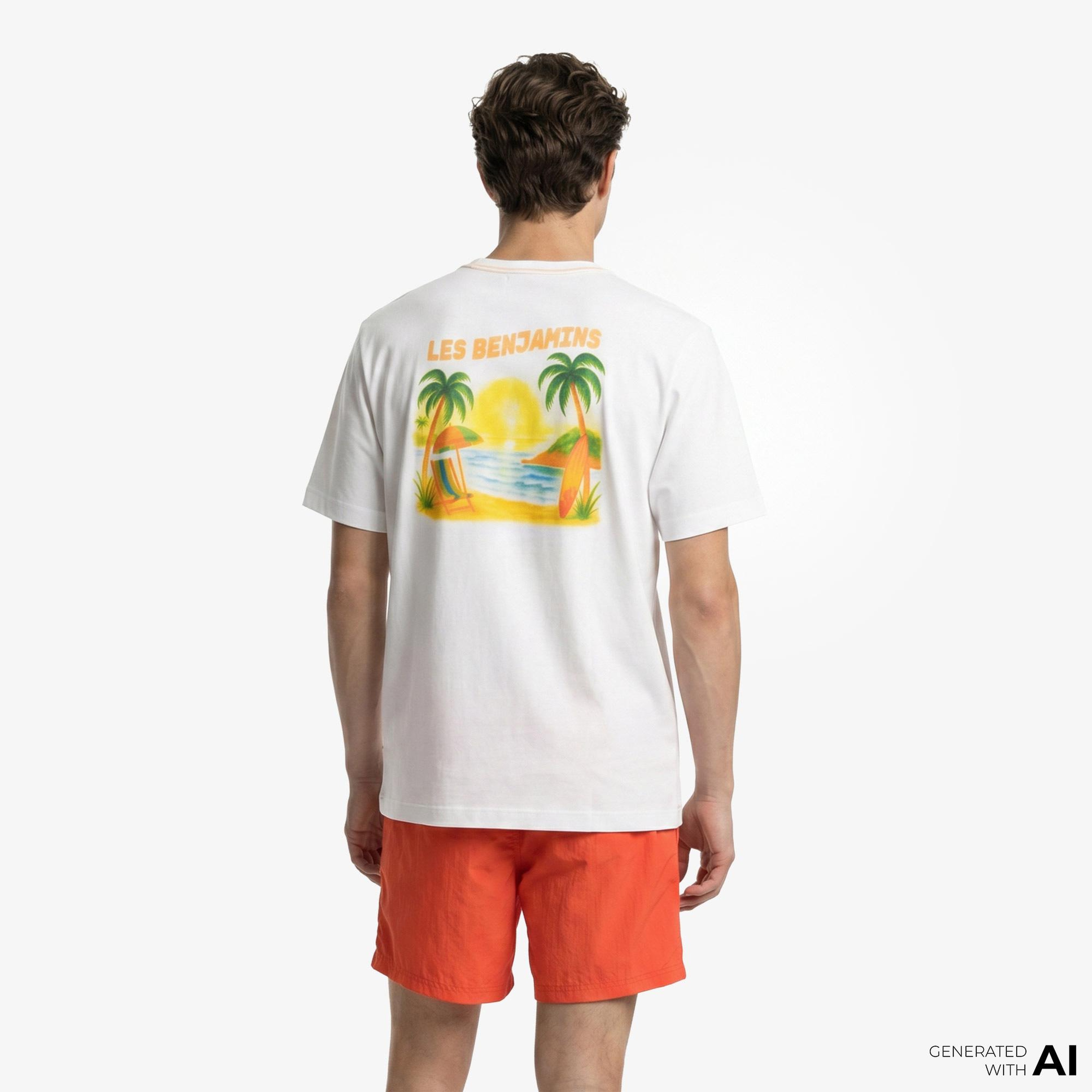 Les Benjamins 003 Erkek Beyaz T-Shirt