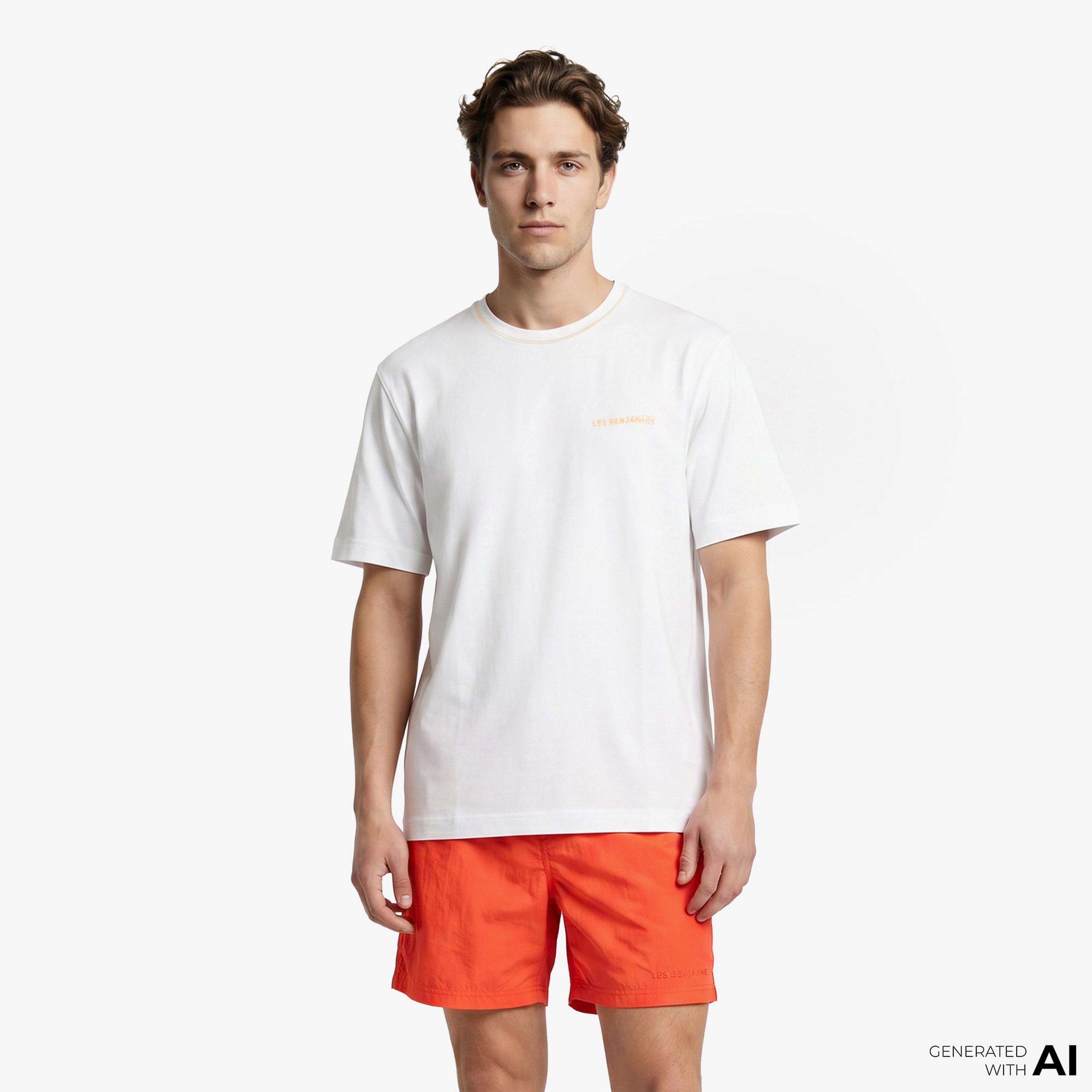 Les Benjamins 003 Erkek Beyaz T-Shirt