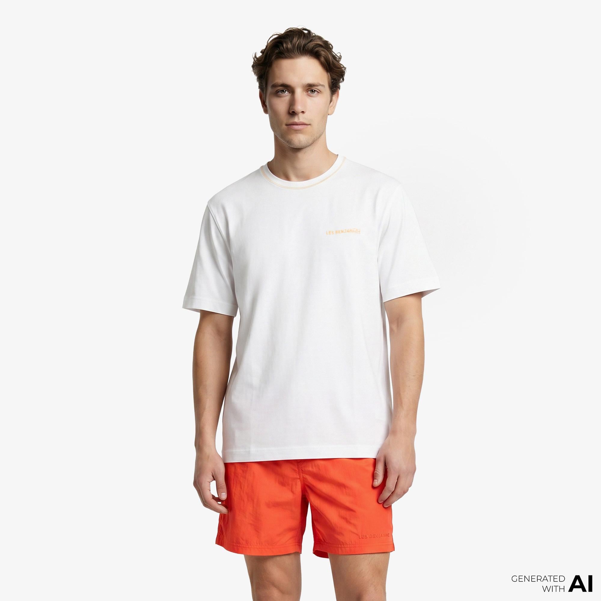 Les Benjamins 003 Erkek Beyaz T-Shirt