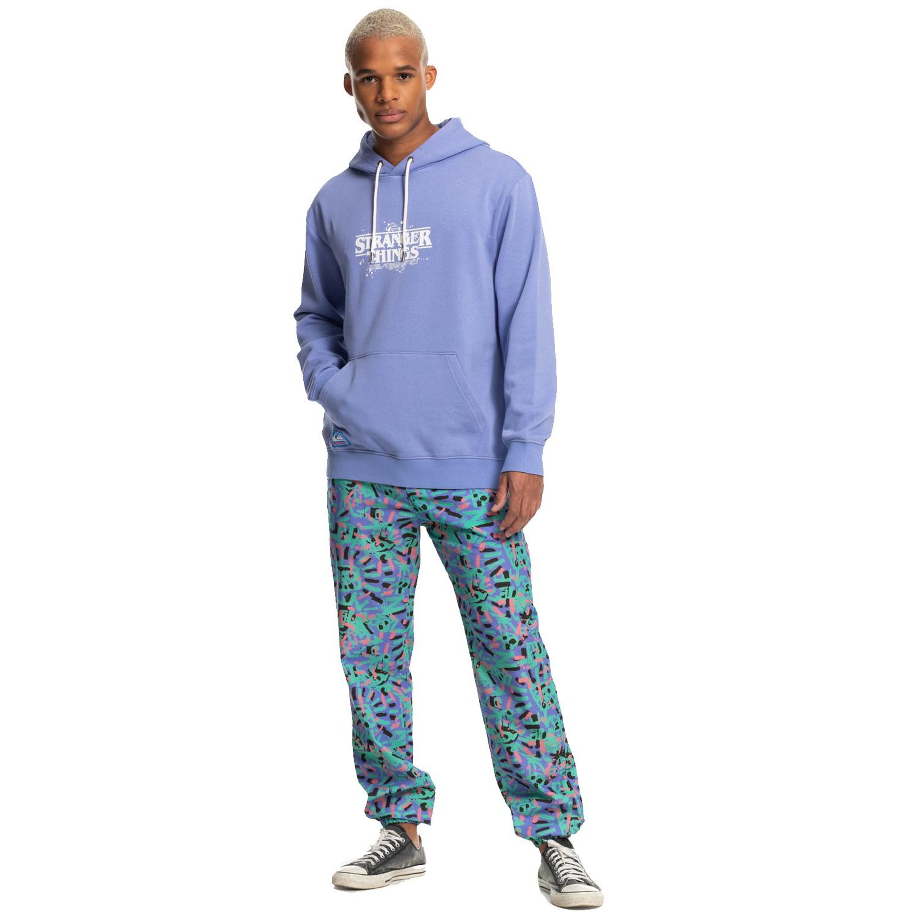 Quiksilver Official Logo Erkek Mor Sweat