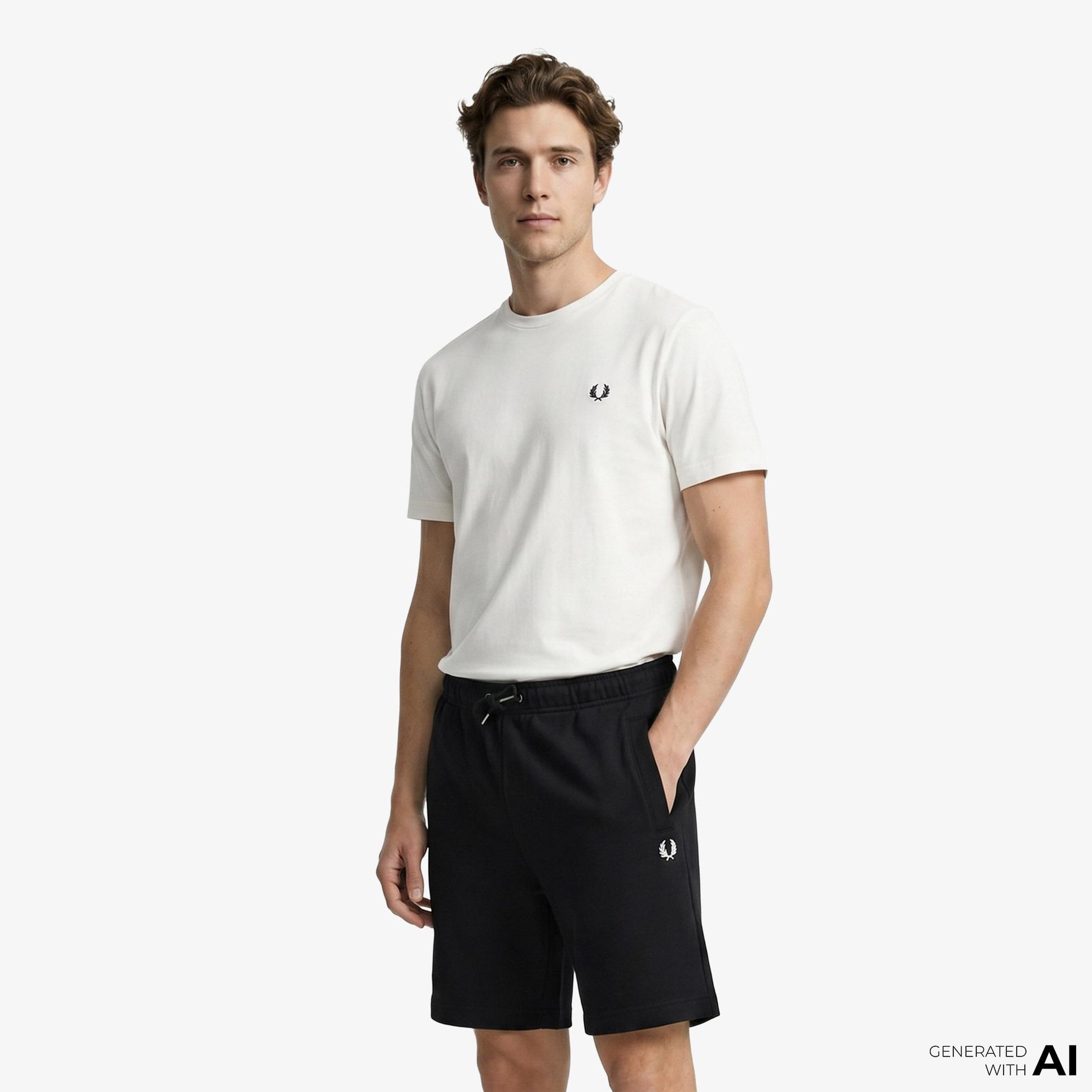 Fred Perry Tipped Sweat Erkek Siyah Şort