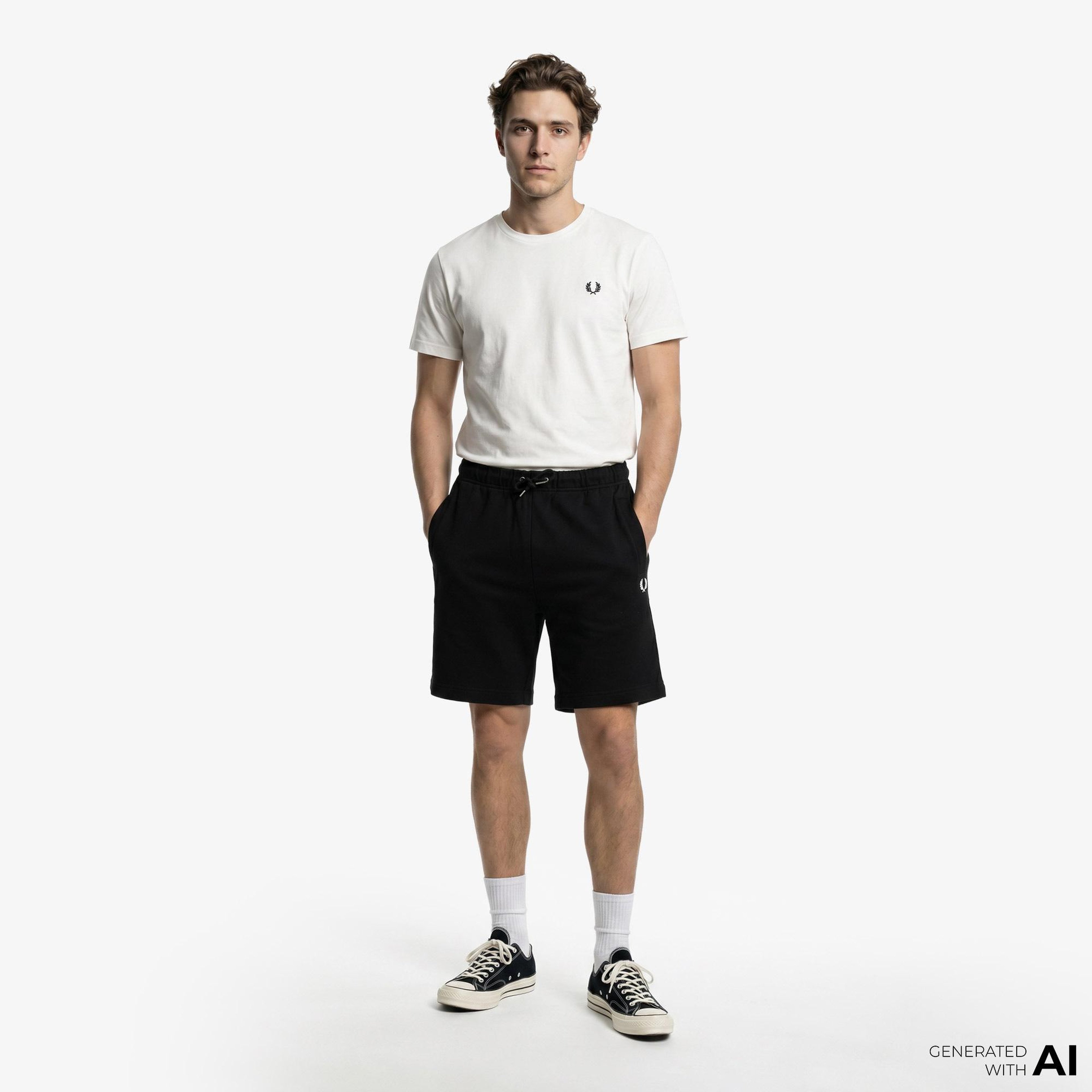 Fred Perry Tipped Sweat Erkek Siyah Şort