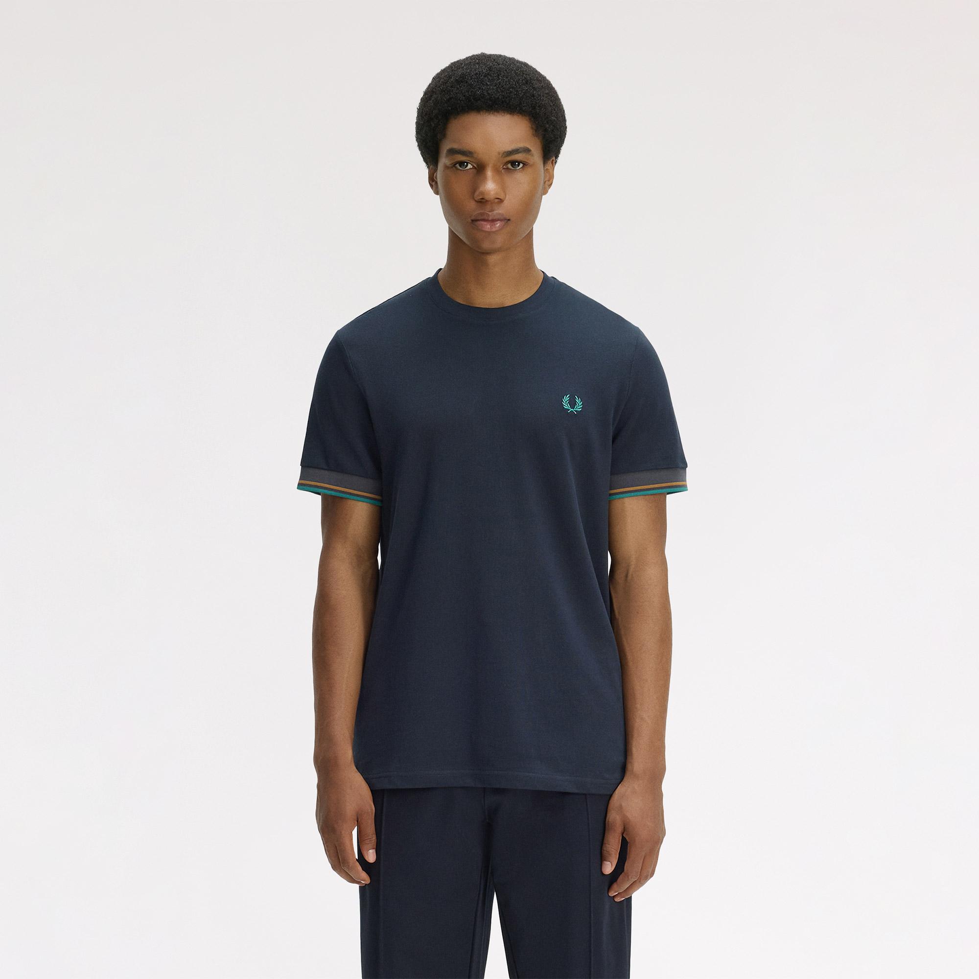 Fred Perry Twin Tipped Cuff Erkek Lacivert T-Shirt