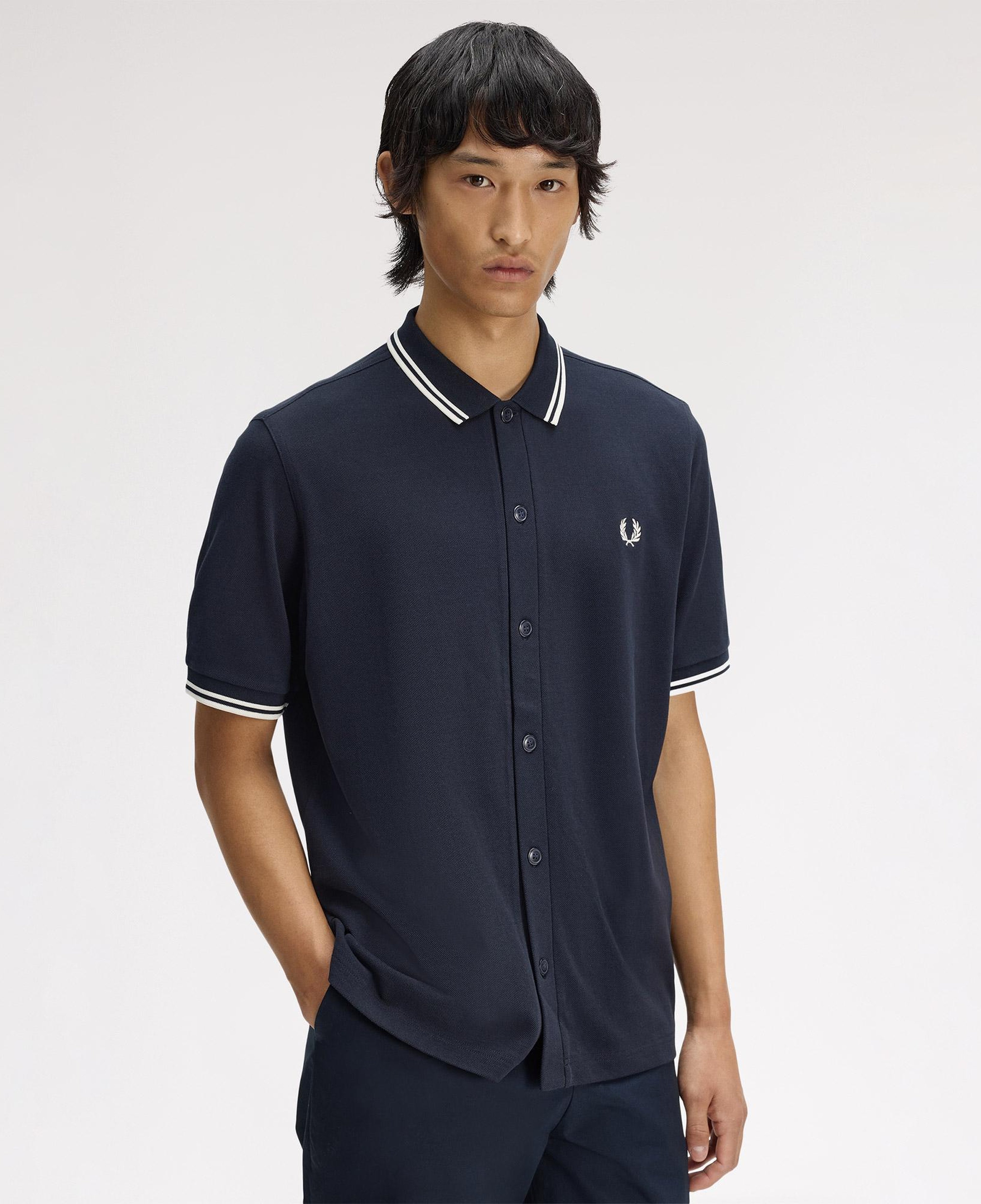 Fred Perry Button Through Erkek Lacivert Polo