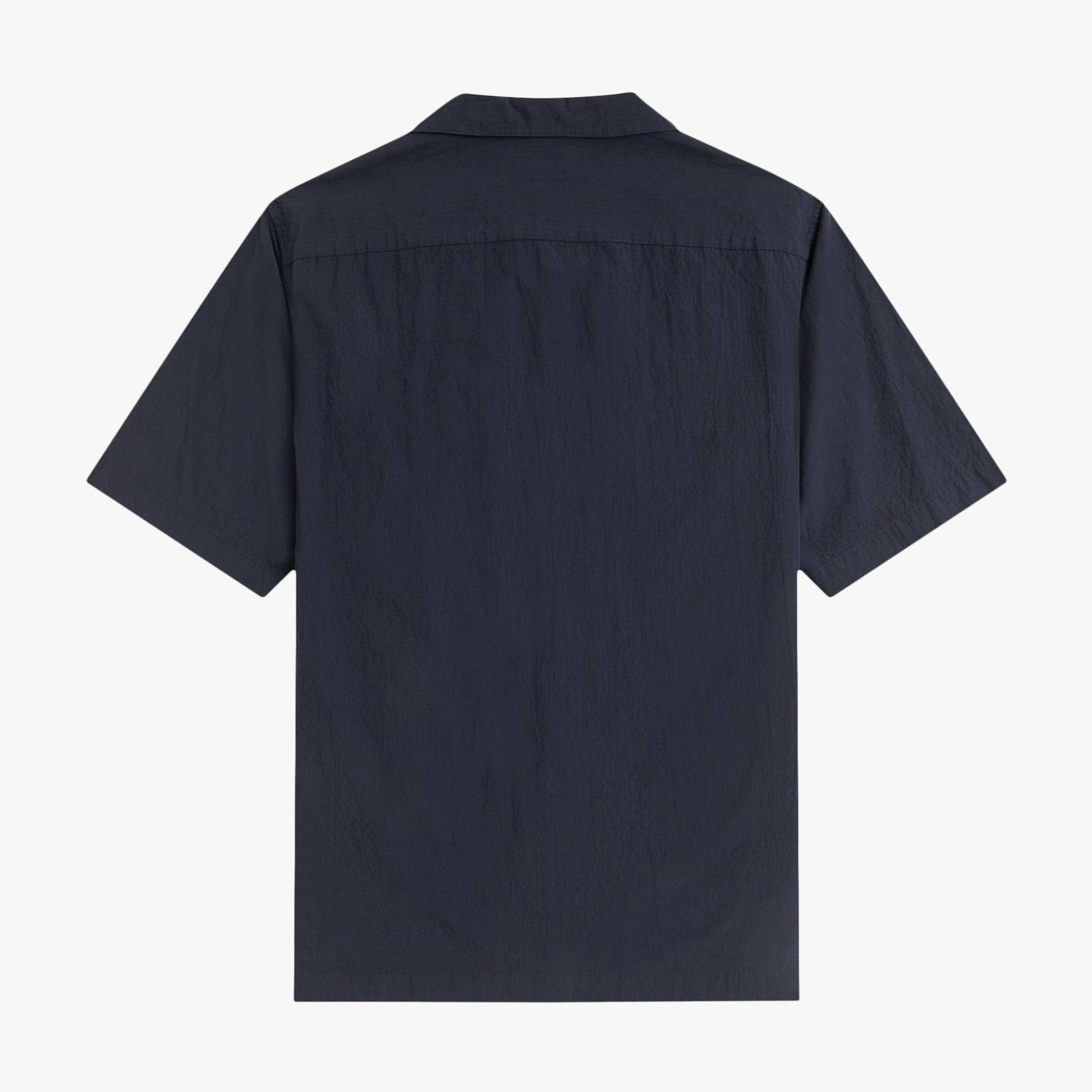 Fred Perry Seersucker Revere Collar Erkek Lacivert Gömlek