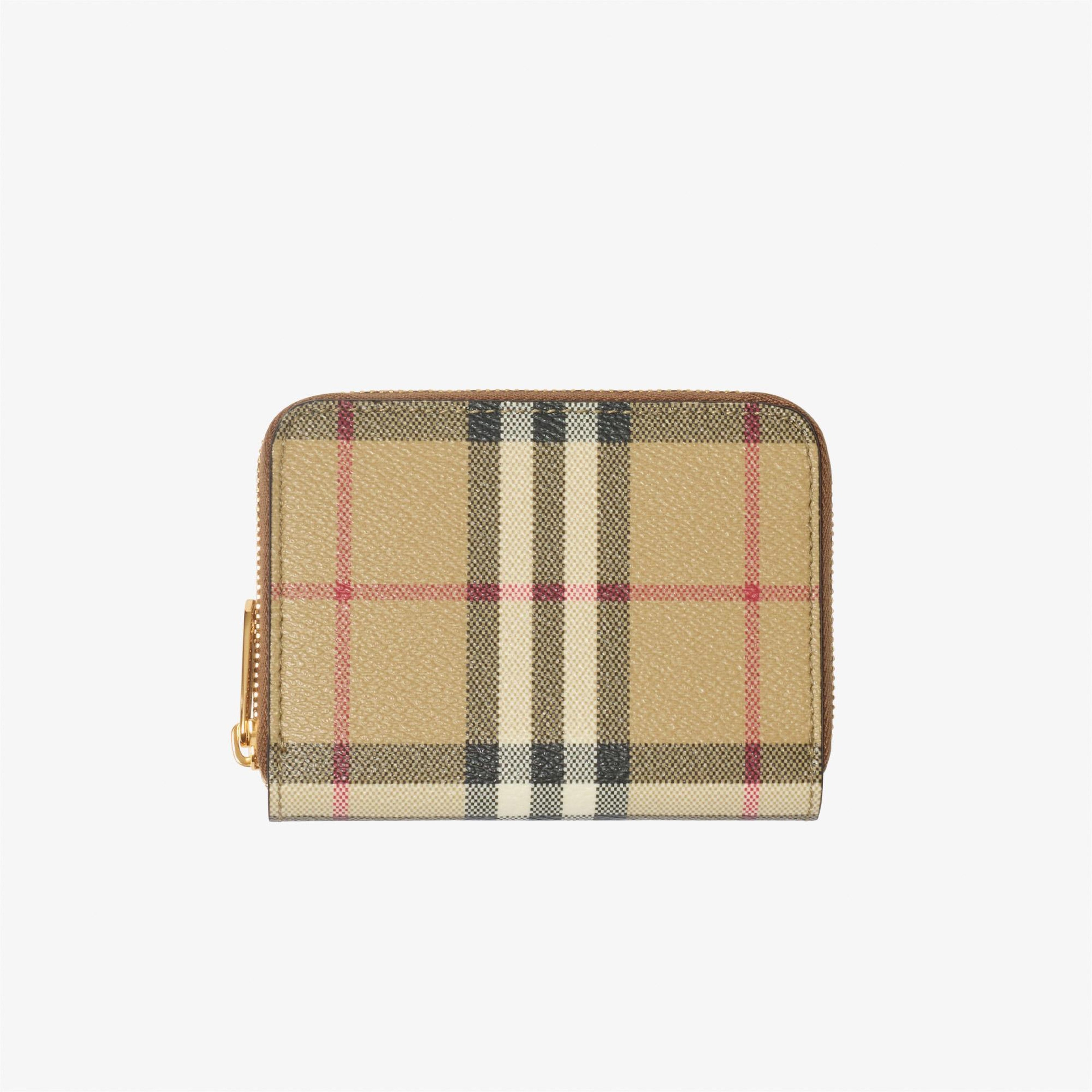 Burberry Small Check Zip Kadın Bej Cüzdan