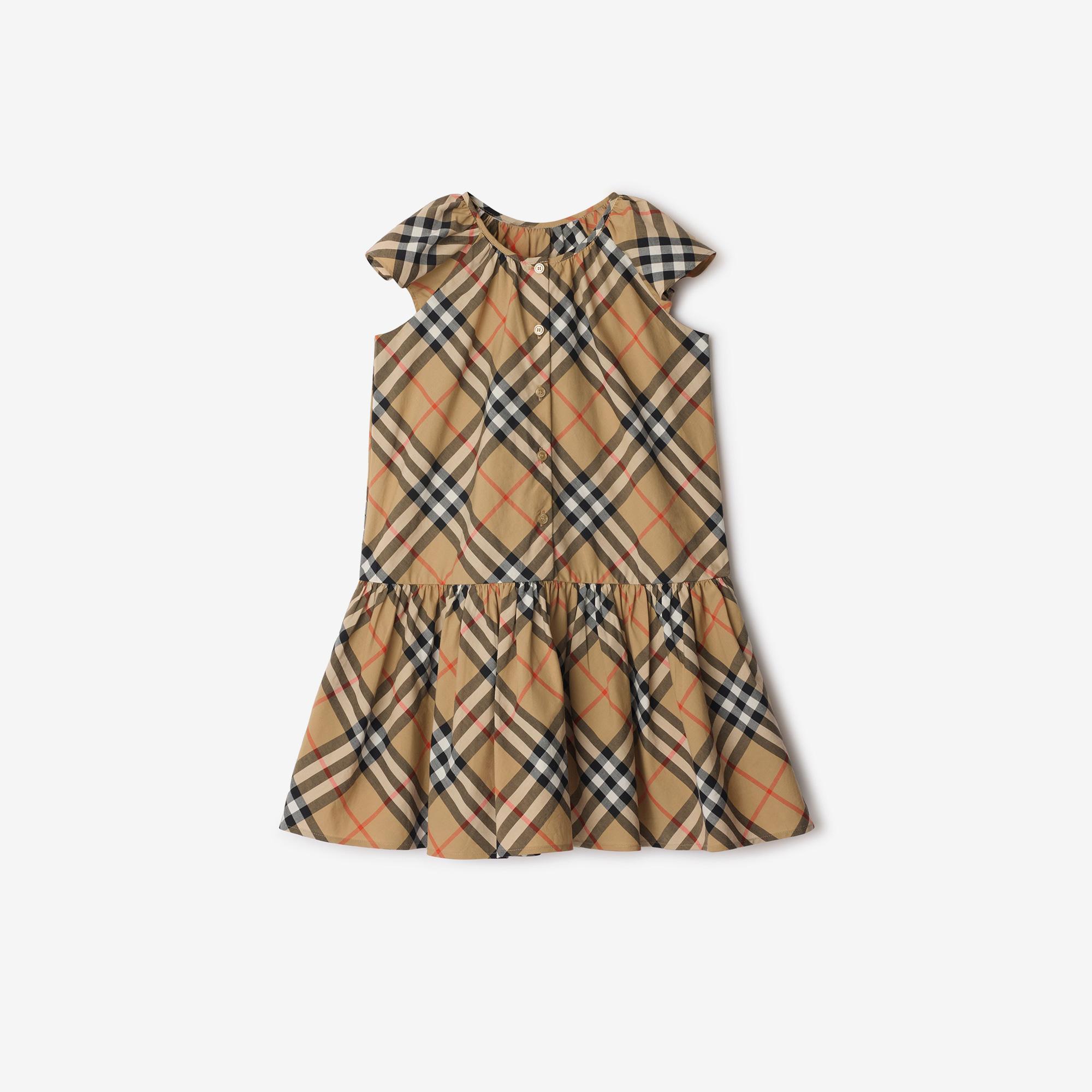 Burberry Talley B Check Çocuk Bej Elbise