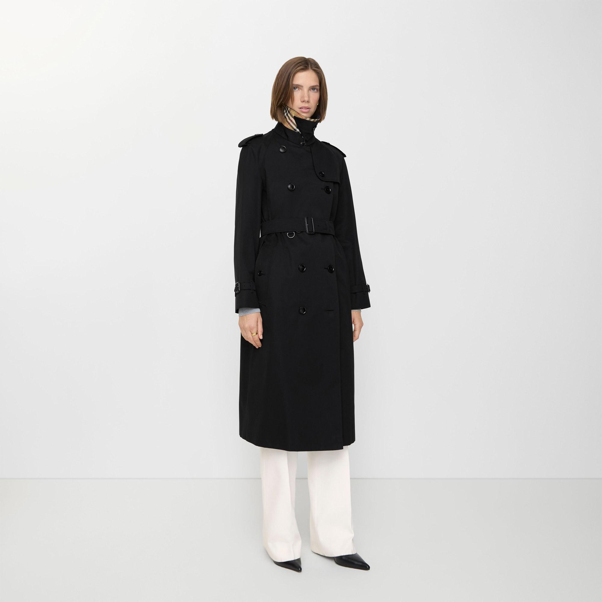 Burberry Long Waterloo Heritage Kadın Siyah Trençkot