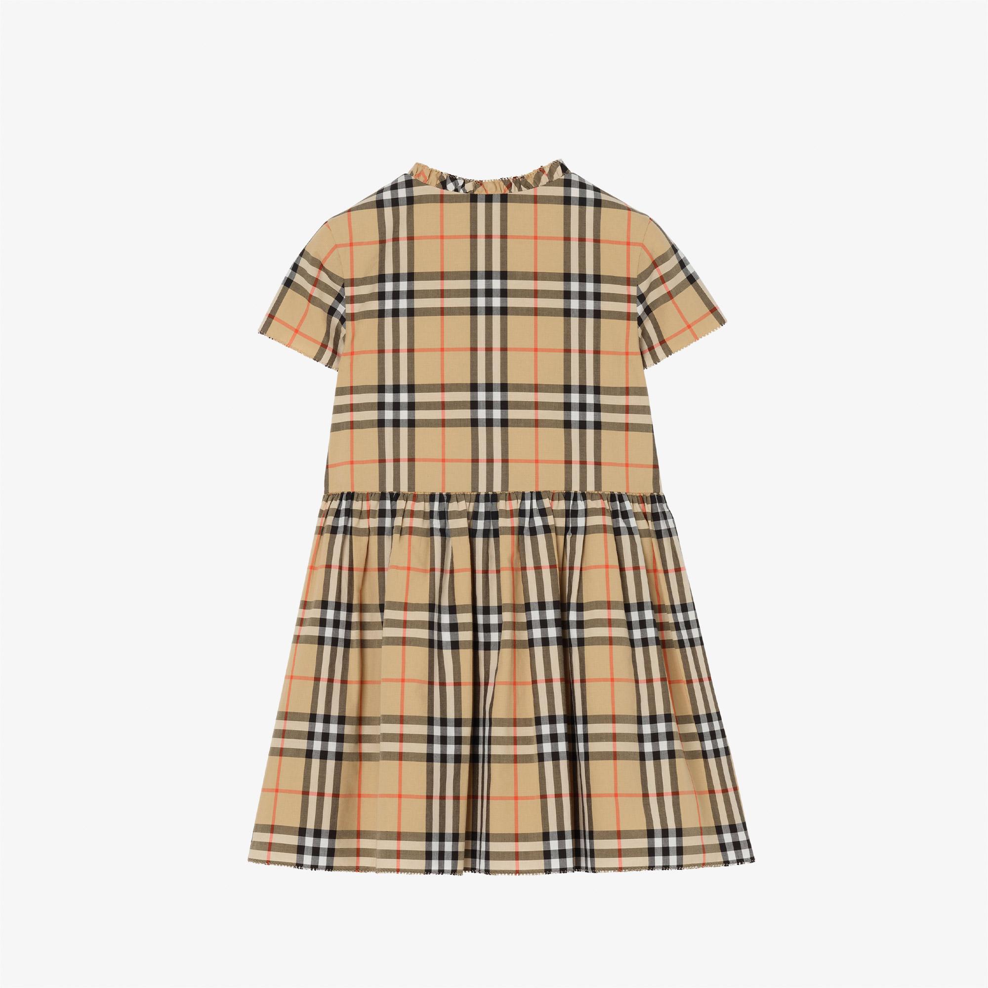 Burberry Rose Check Çocuk Bej Elbise