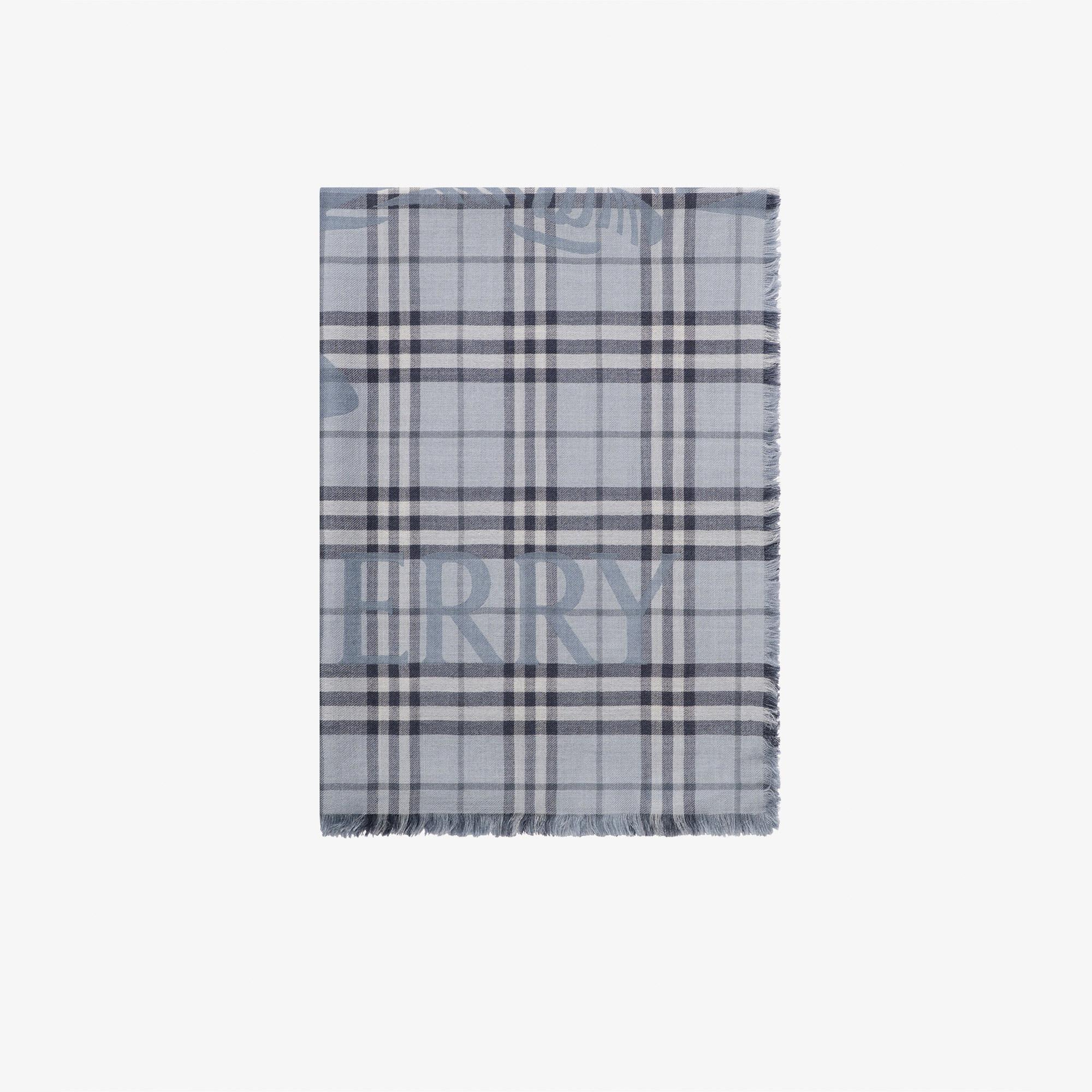 Burberry 200X70 Ekd Check Kadın Mavi Atkı