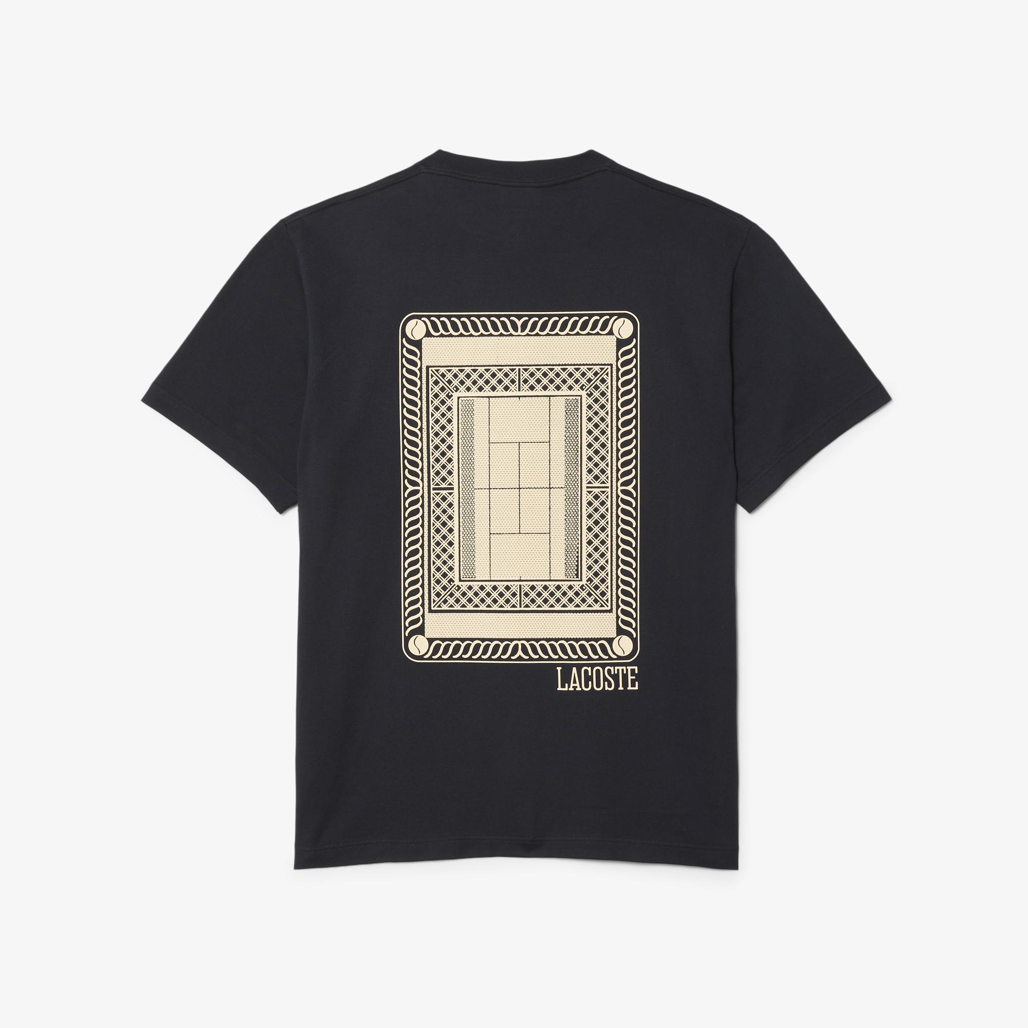 Erkek Classic Fit Bisiklet Yaka Baskılı Koyu Gri T-Shirt