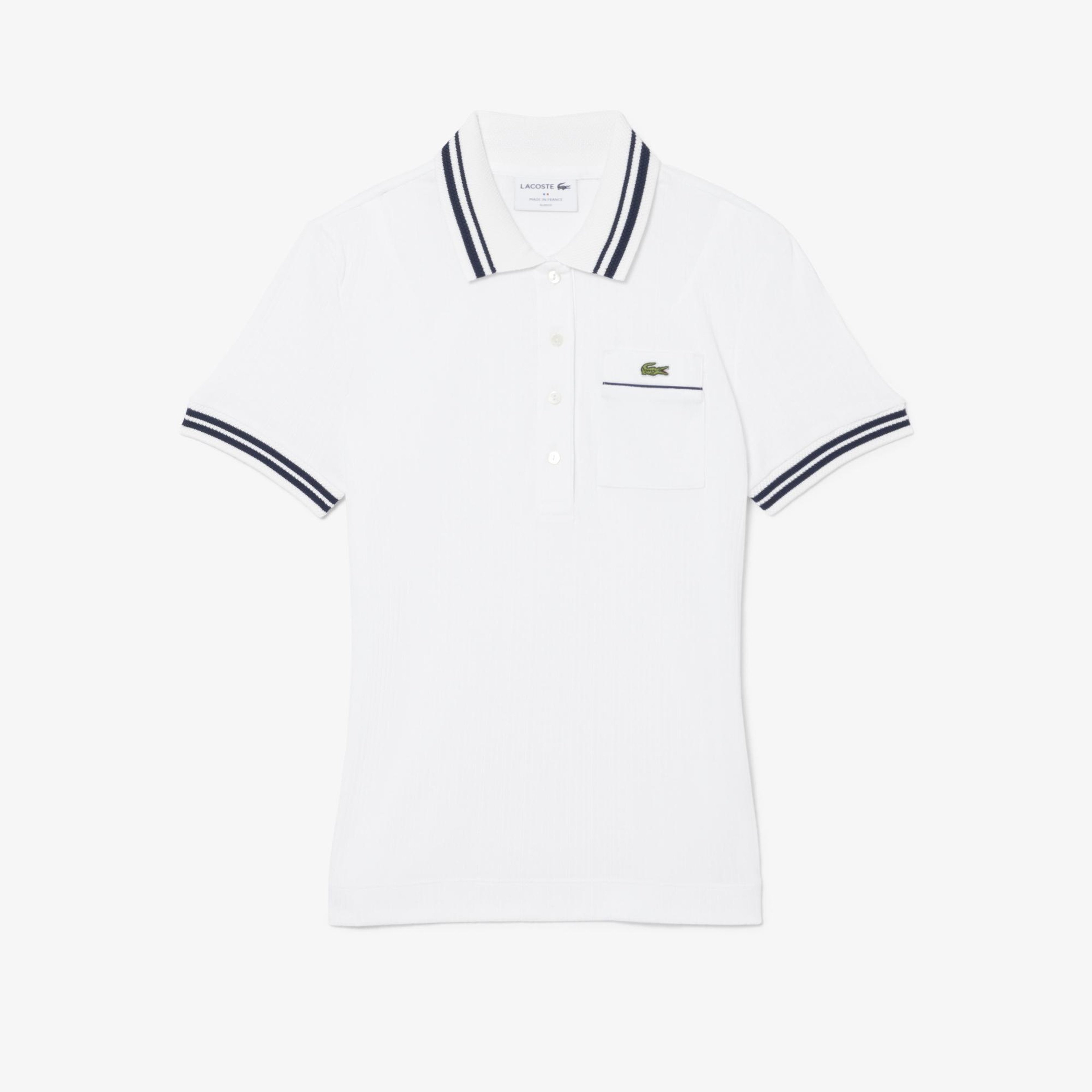 Kadın Slim Fit Beyaz Polo