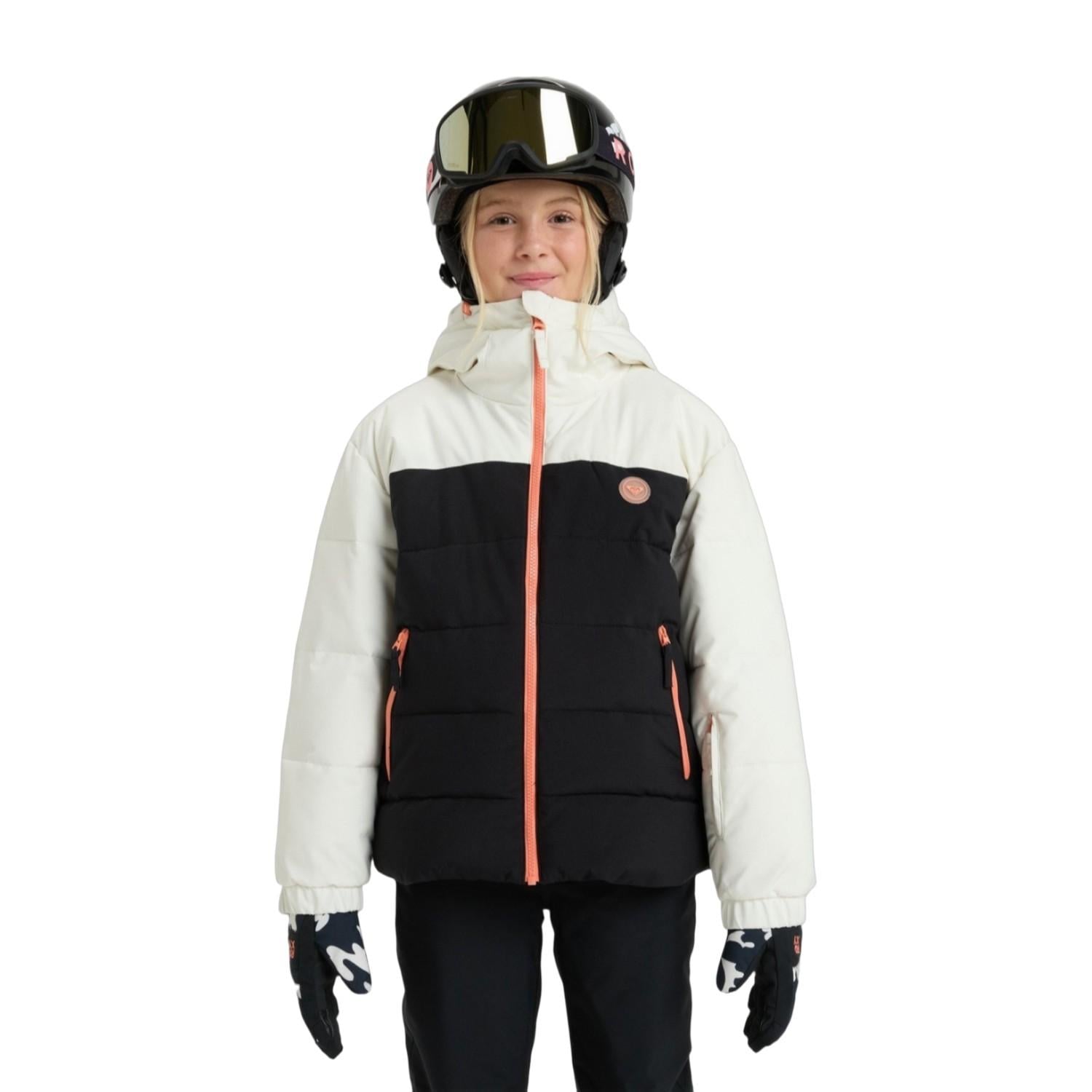 Roxy Snowyhill Puffy Kız Çocuk Beyaz Snowboard Ceketi