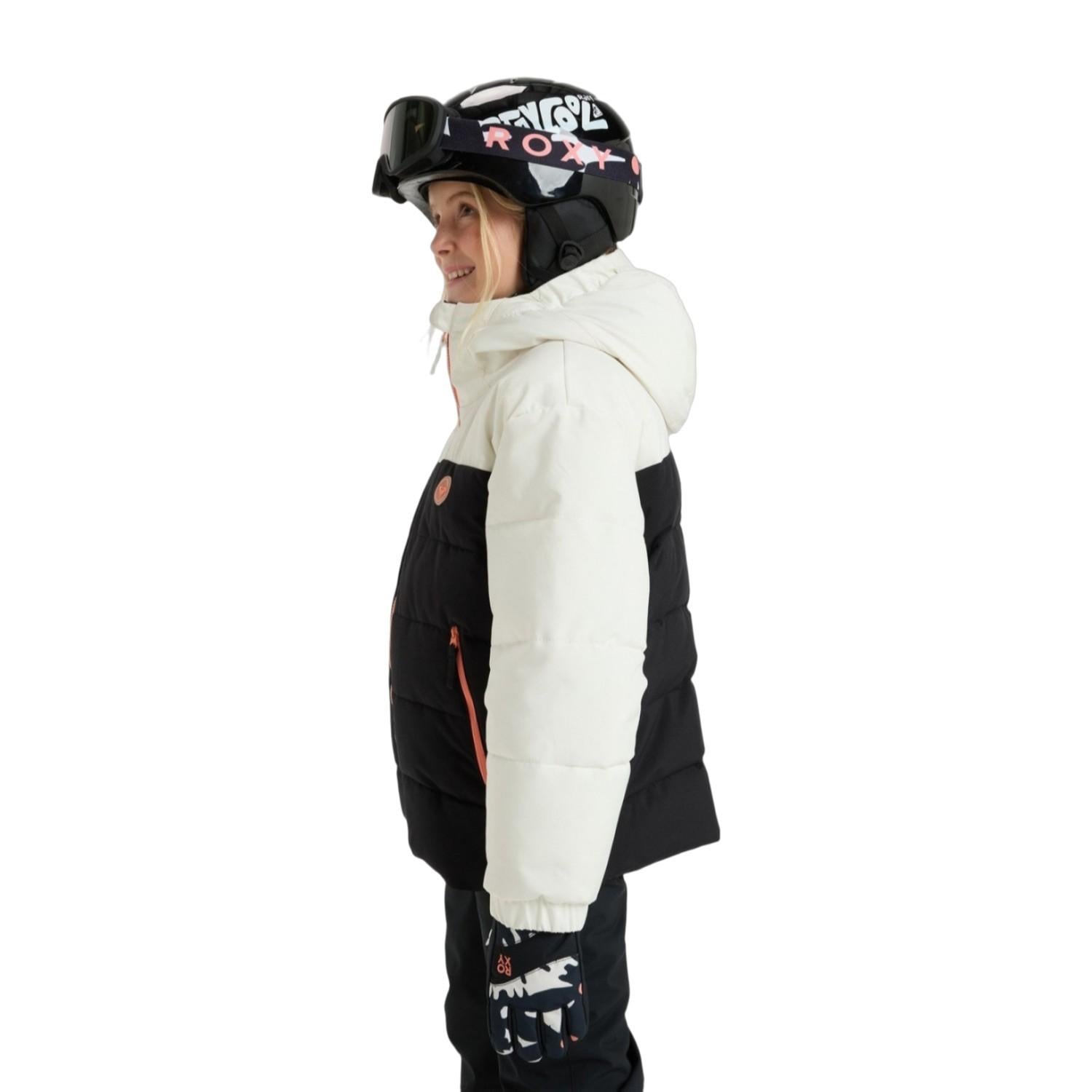 Roxy Snowyhill Puffy Kız Çocuk Beyaz Snowboard Ceketi