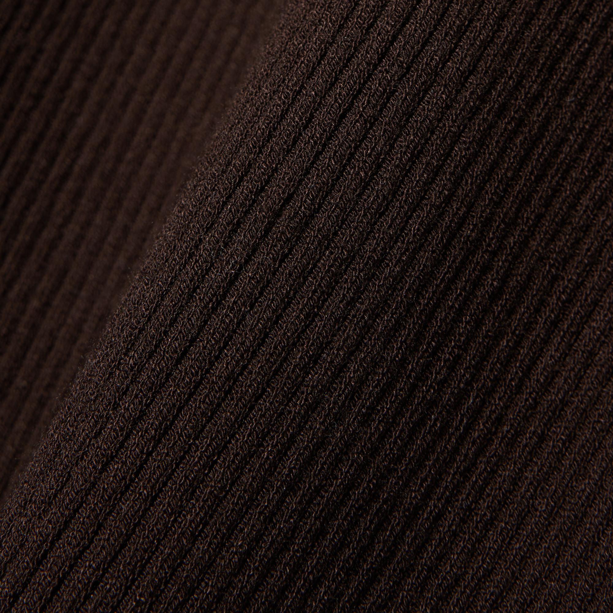 Kadın Slim Fit Kolsuz V Yaka Koyu Kahverengi Elbise