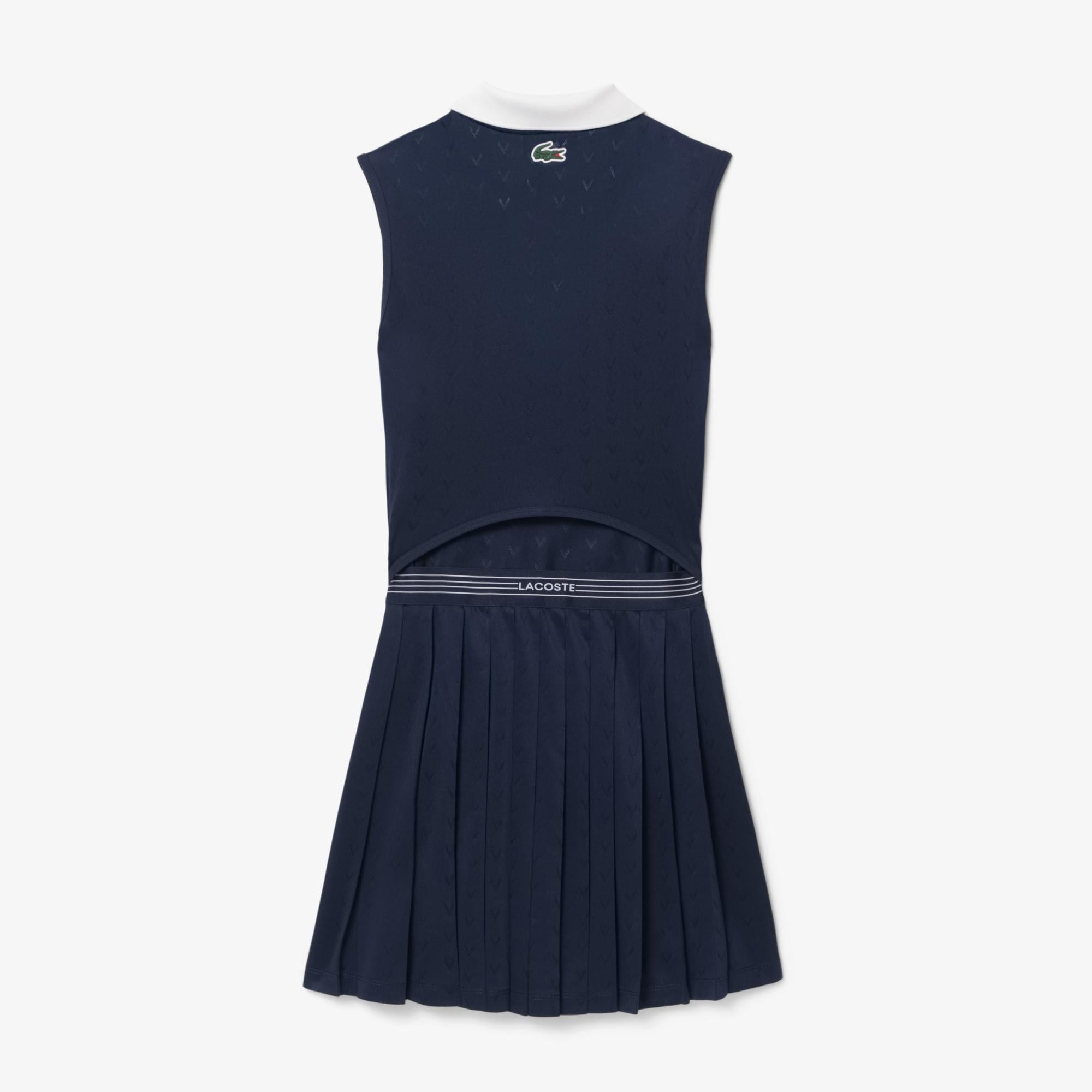 SPORT Kadın Slim Fit Kolsuz Polo Yaka Lacivert Elbise