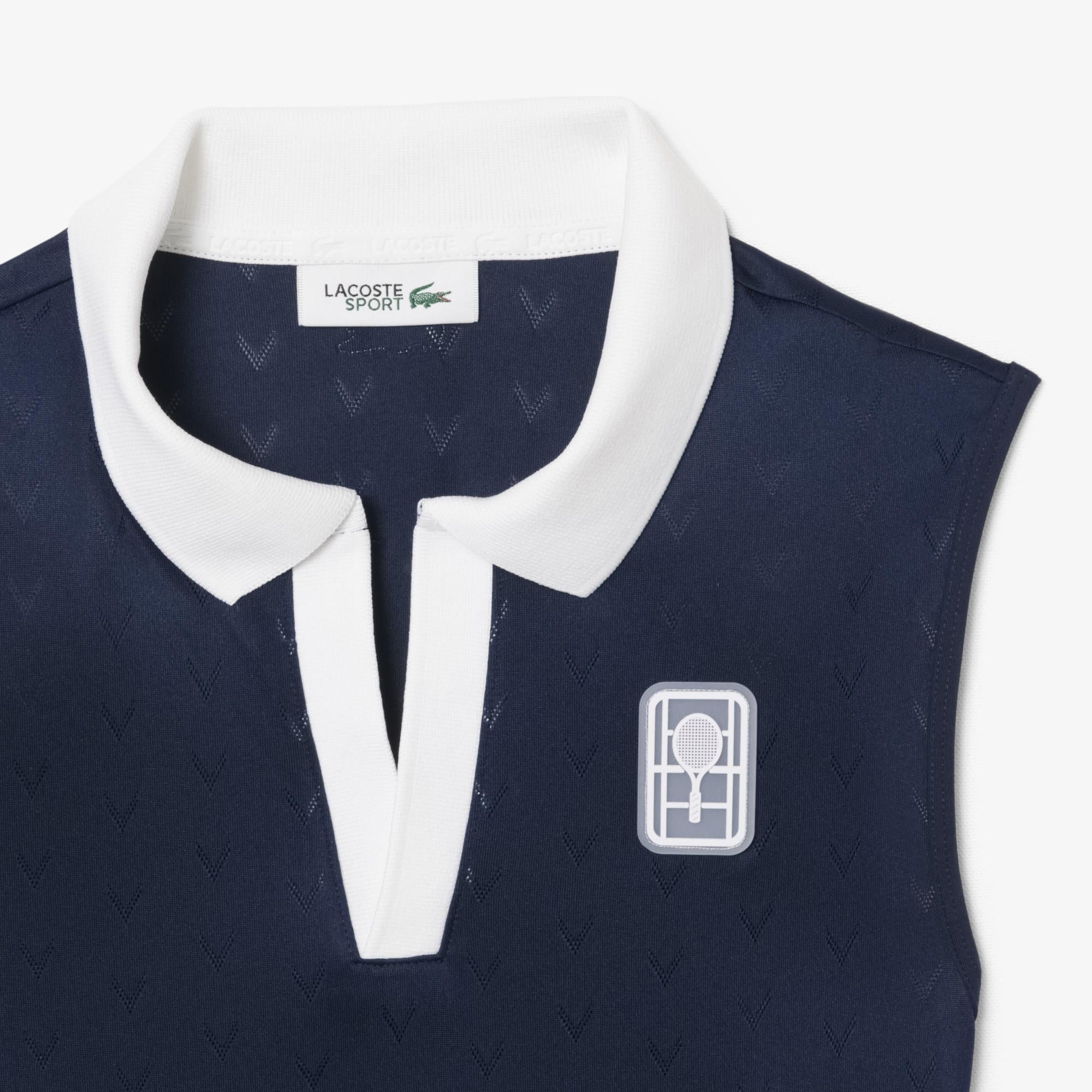 SPORT Kadın Slim Fit Kolsuz Polo Yaka Lacivert Elbise