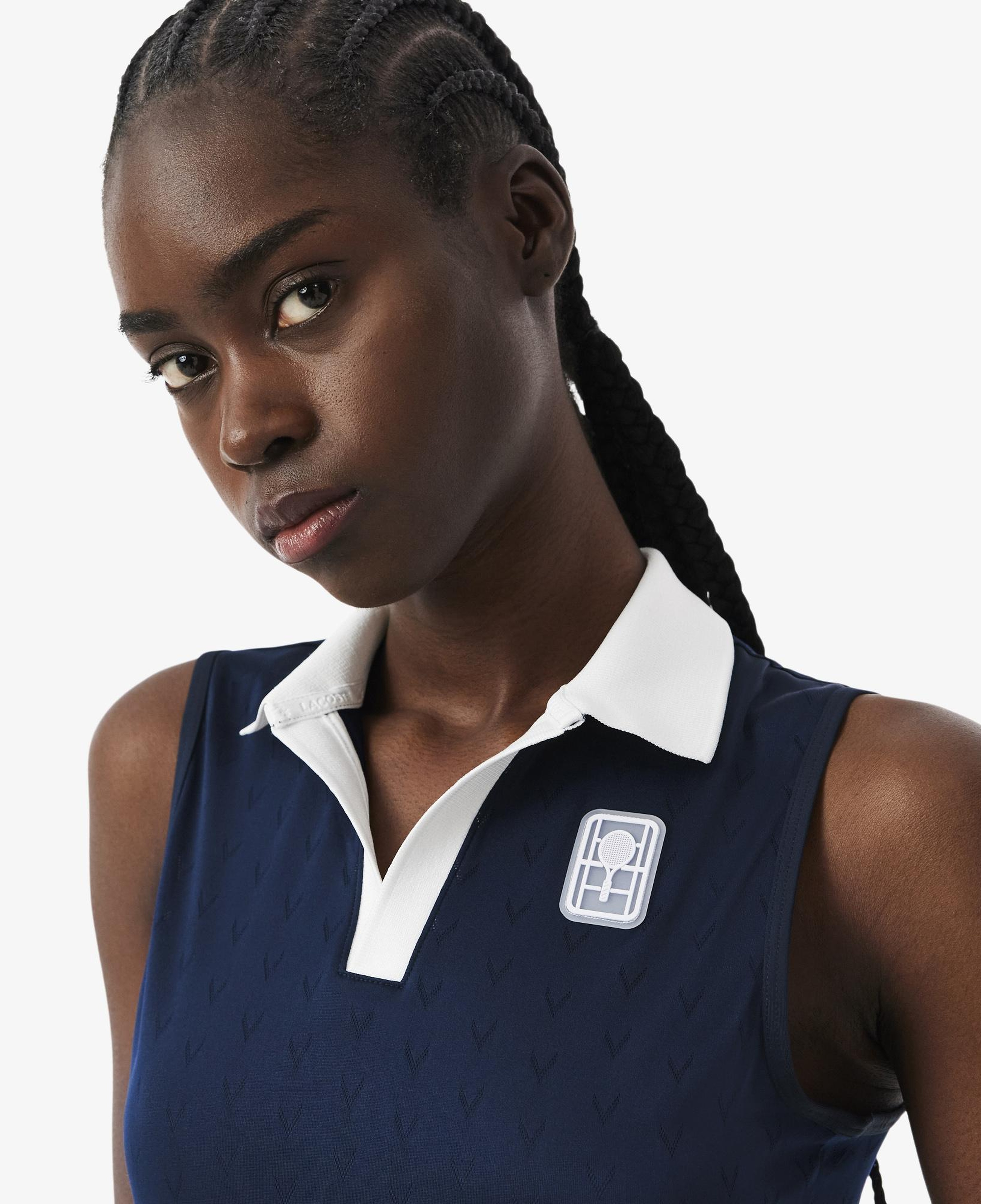 SPORT Kadın Slim Fit Kolsuz Polo Yaka Lacivert Elbise