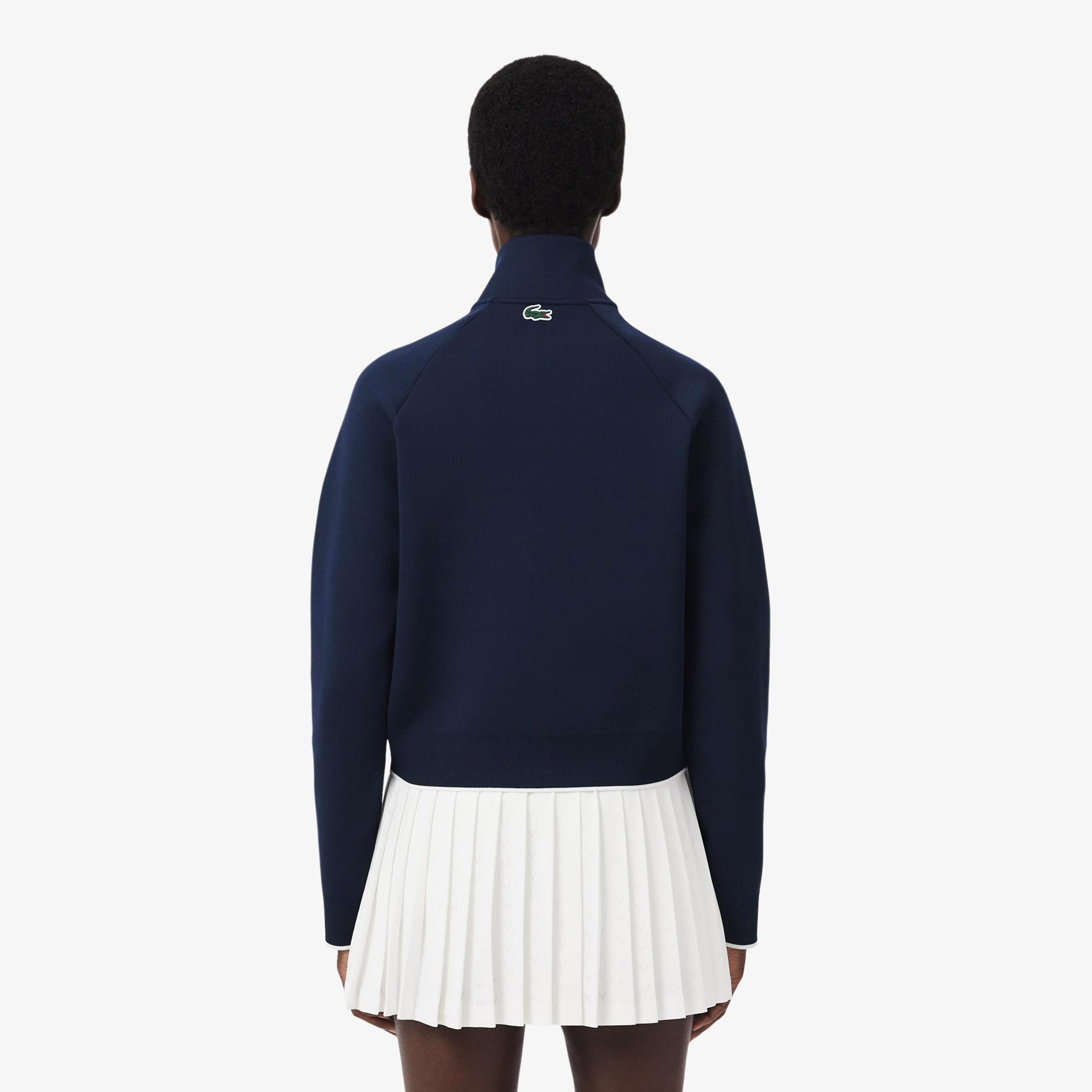 Kadın Relaxed Fit Fermuarlı Lacivert Sweatshirt