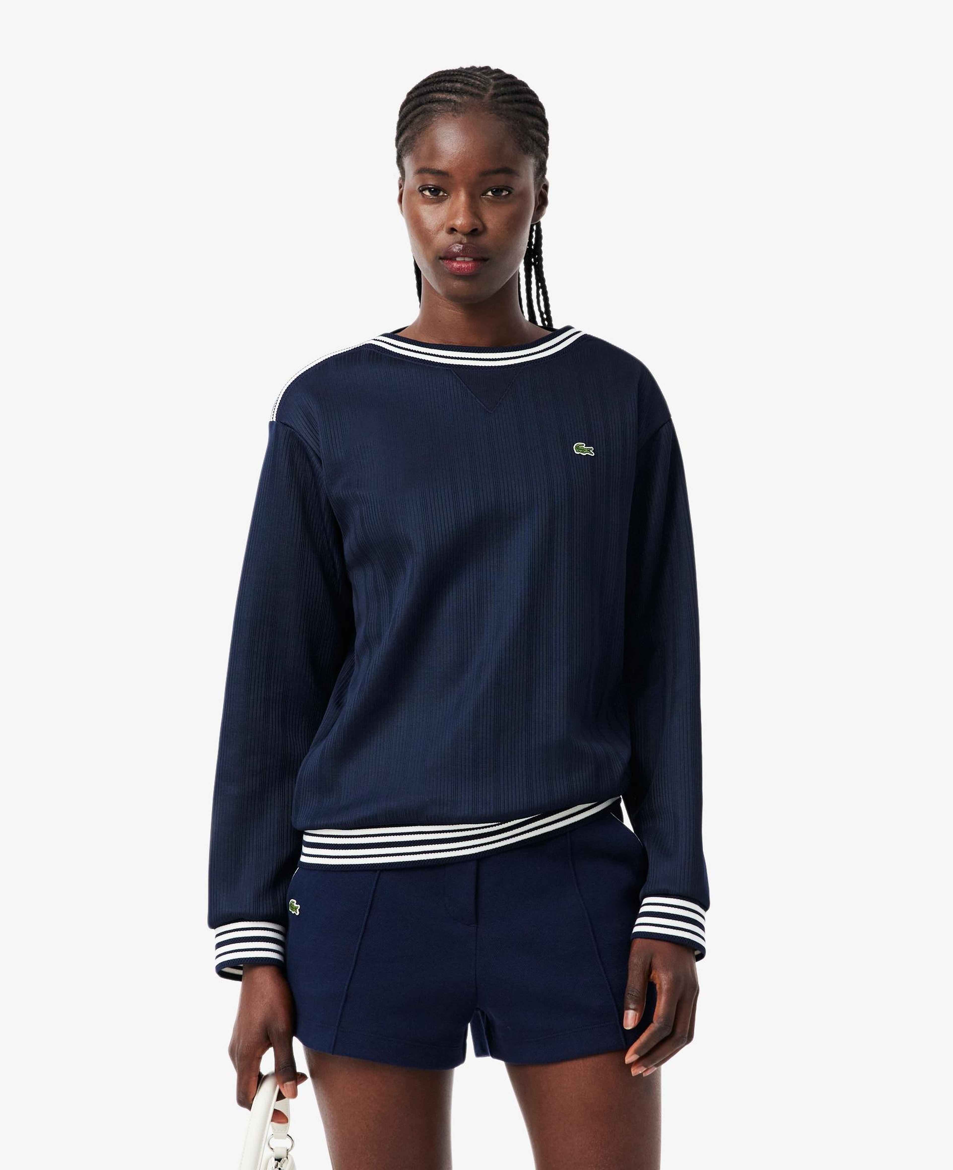 Kadın Relaxed Fit Bisiklet Yaka Lacivert Sweatshirt