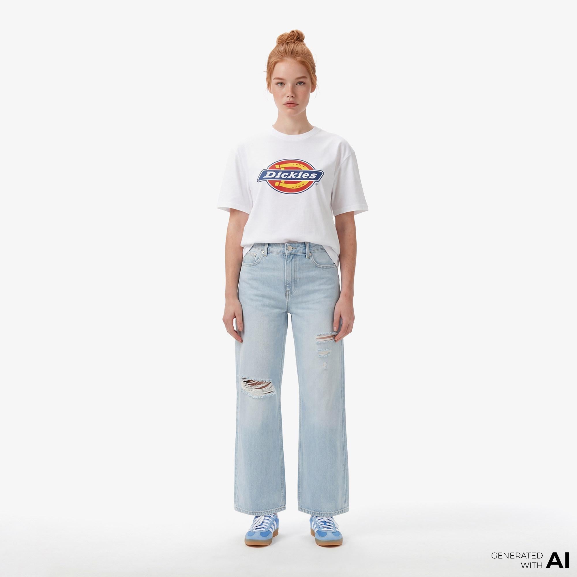 Dickies Icon Logo Kadın Beyaz T-Shirt