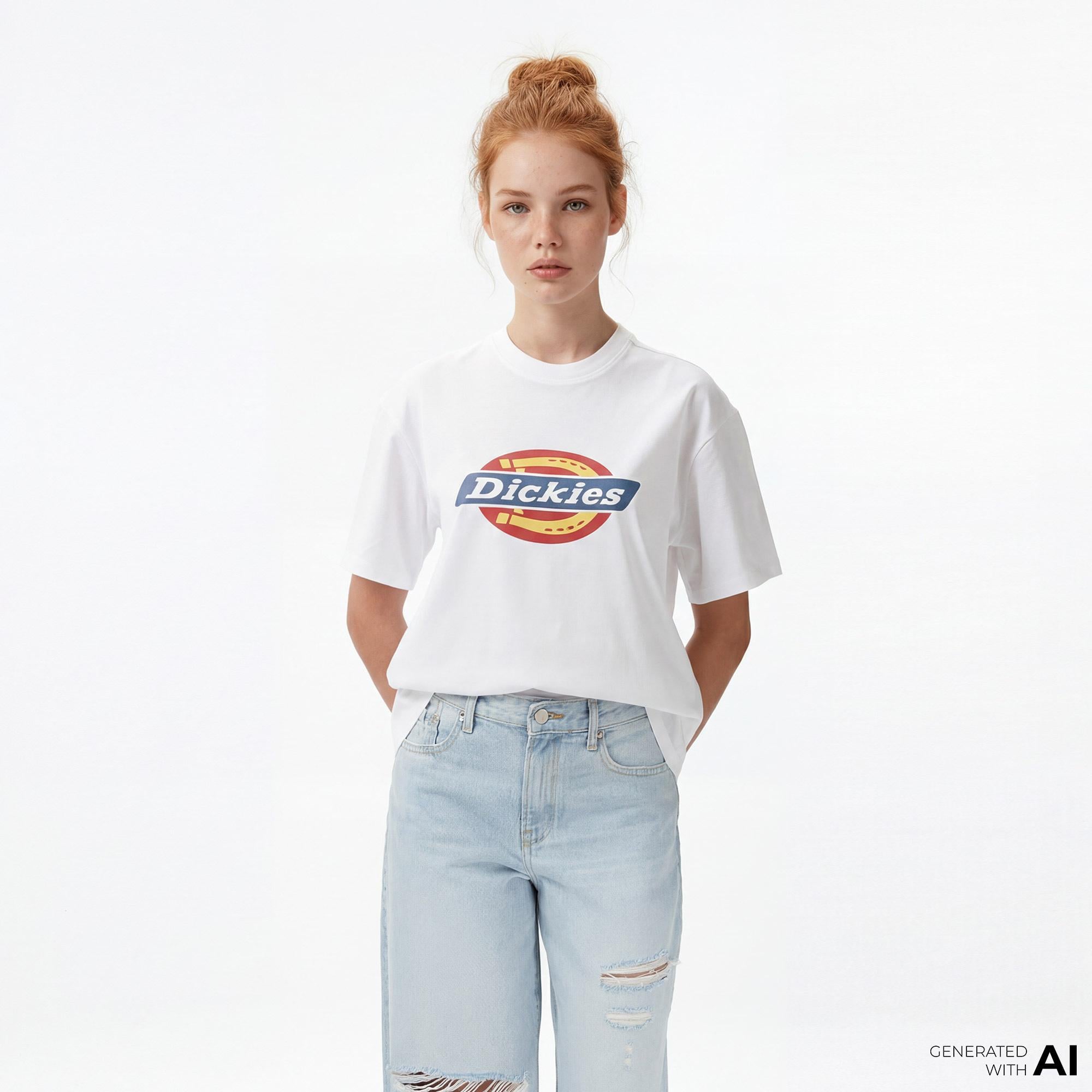 Dickies Icon Logo Kadın Beyaz T-Shirt