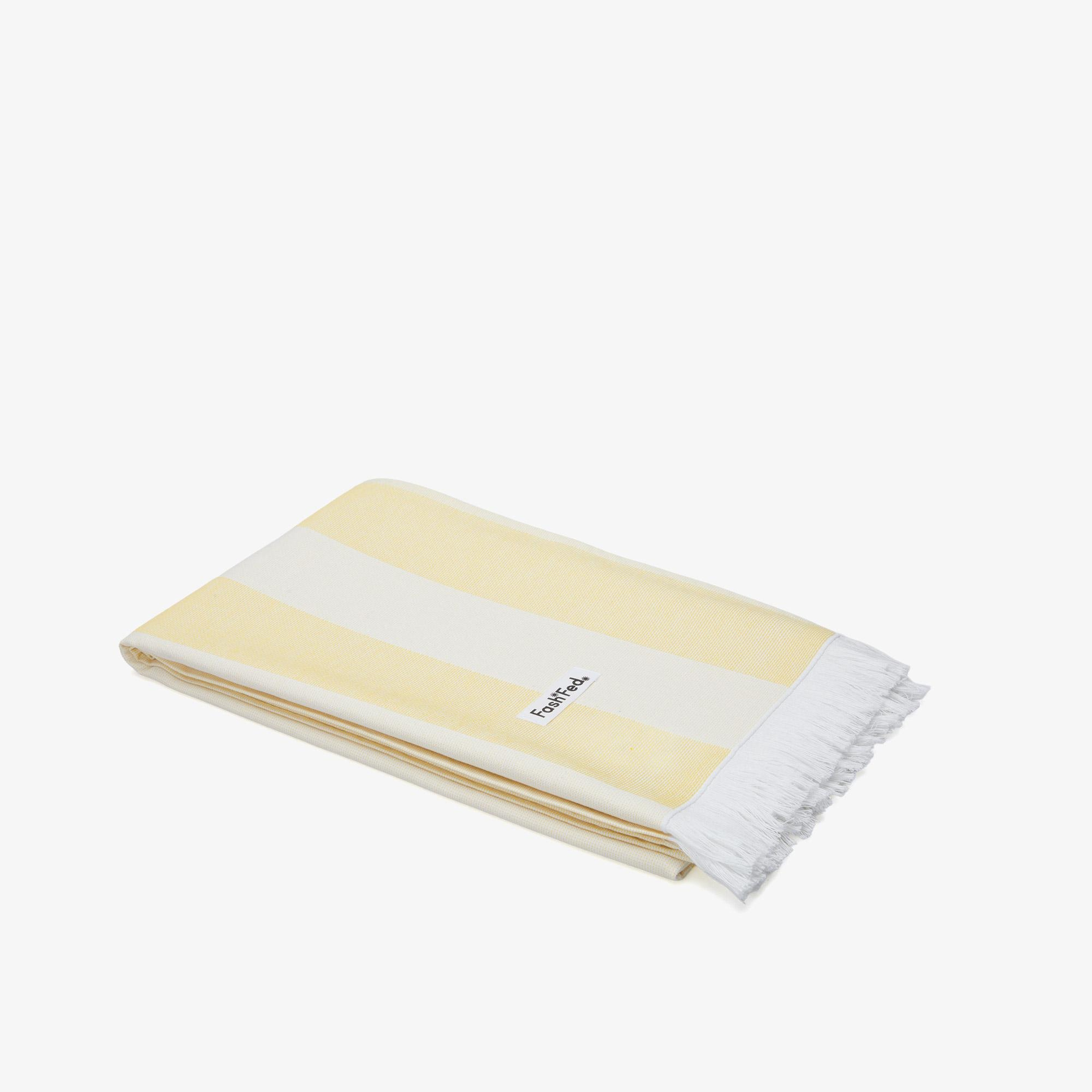 FashFed Unisex Sarı Plaj Havlusu