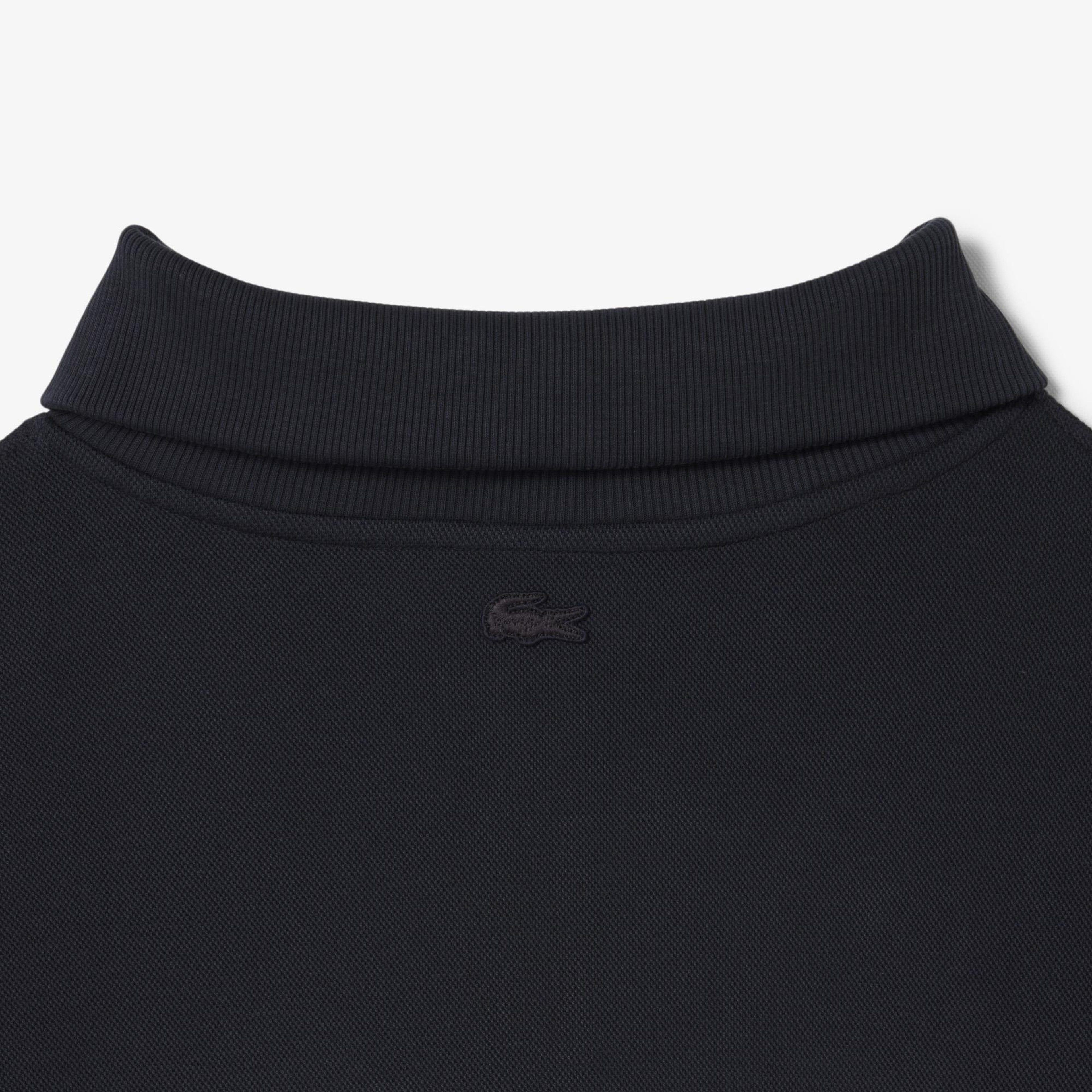 Erkek Loose Fit Yarım Fermuarlı Siyah Sweatshirt